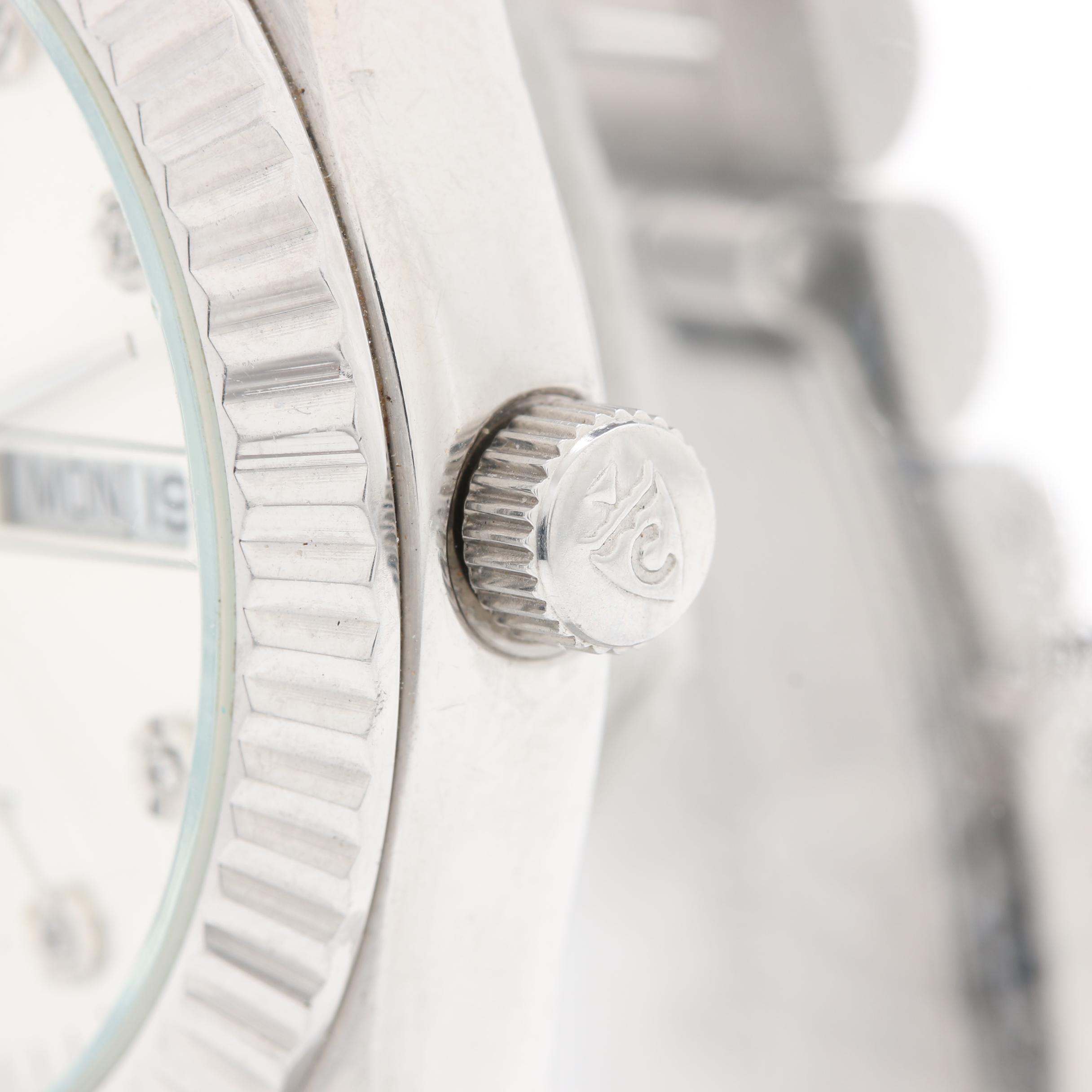 Croton Stainless Steel and Diamond Watch