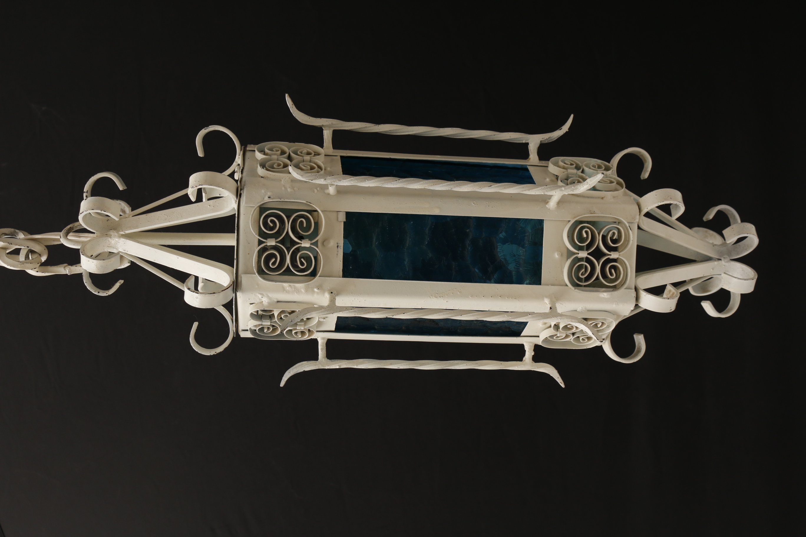 Lantern Pendant Light with Stained Glass