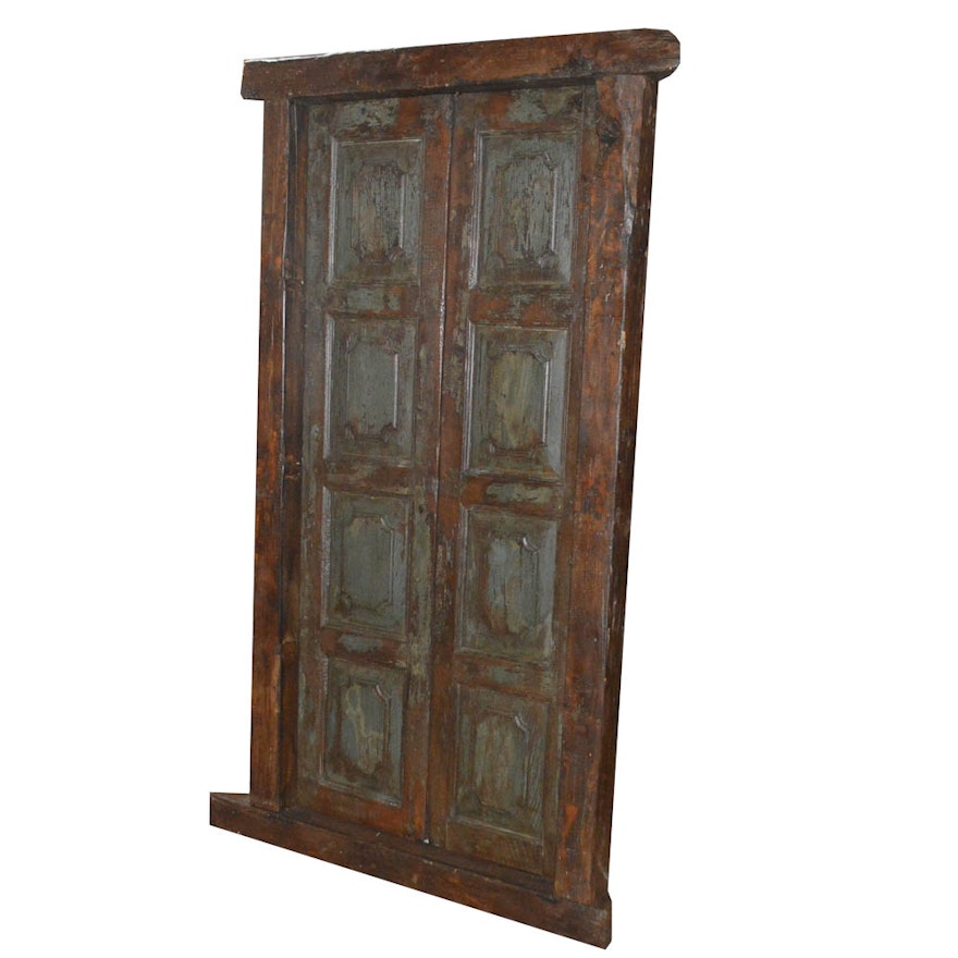 Antique French Doors With Original Hardware and Framing