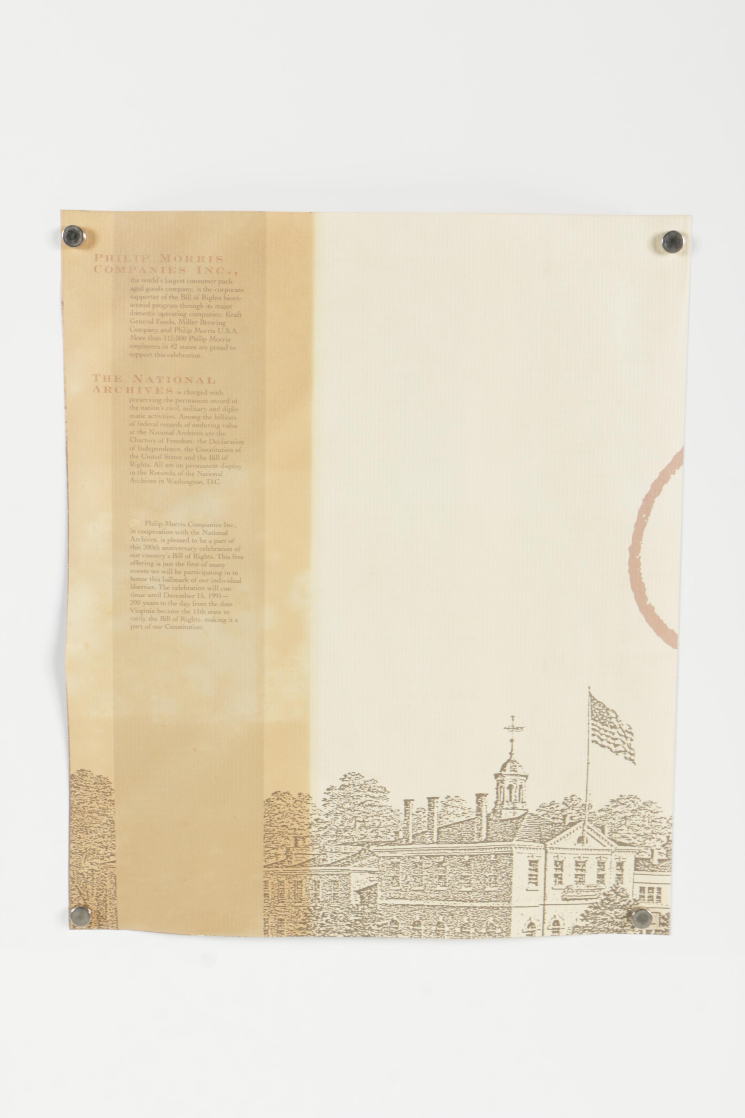 Lithograph of The United States Bill of Rights