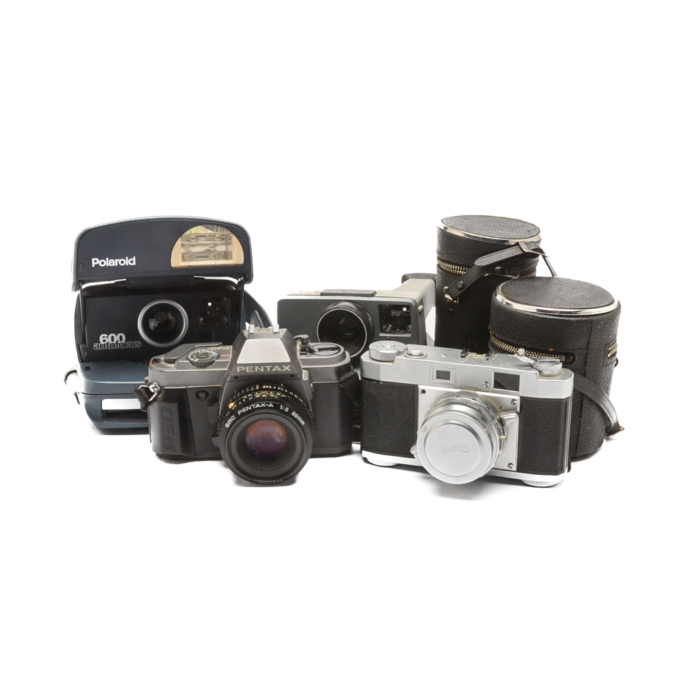 Collection of Vintage Cameras including Polaroid