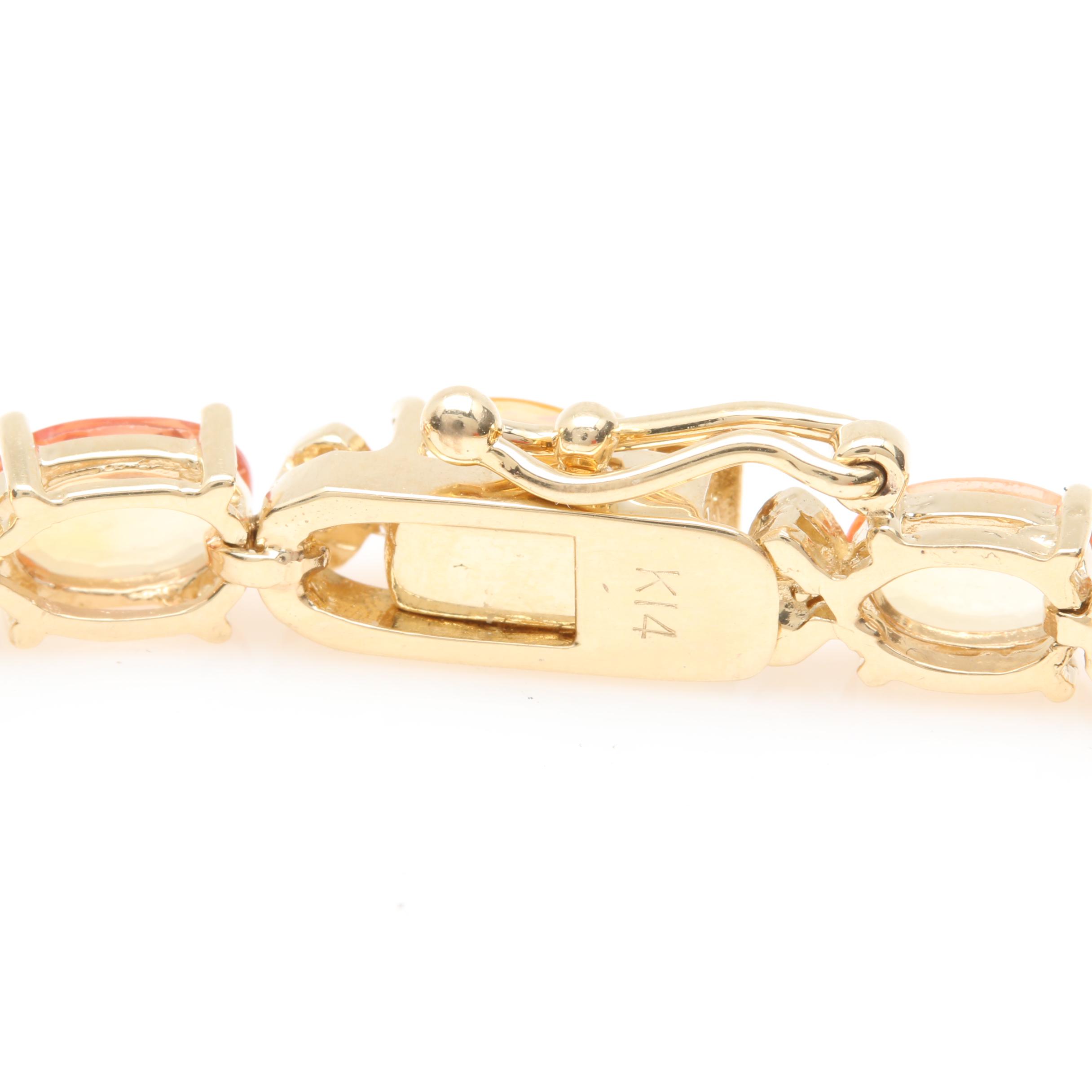 14K Yellow Gold Fancy Sapphire and Diamond Bracelet