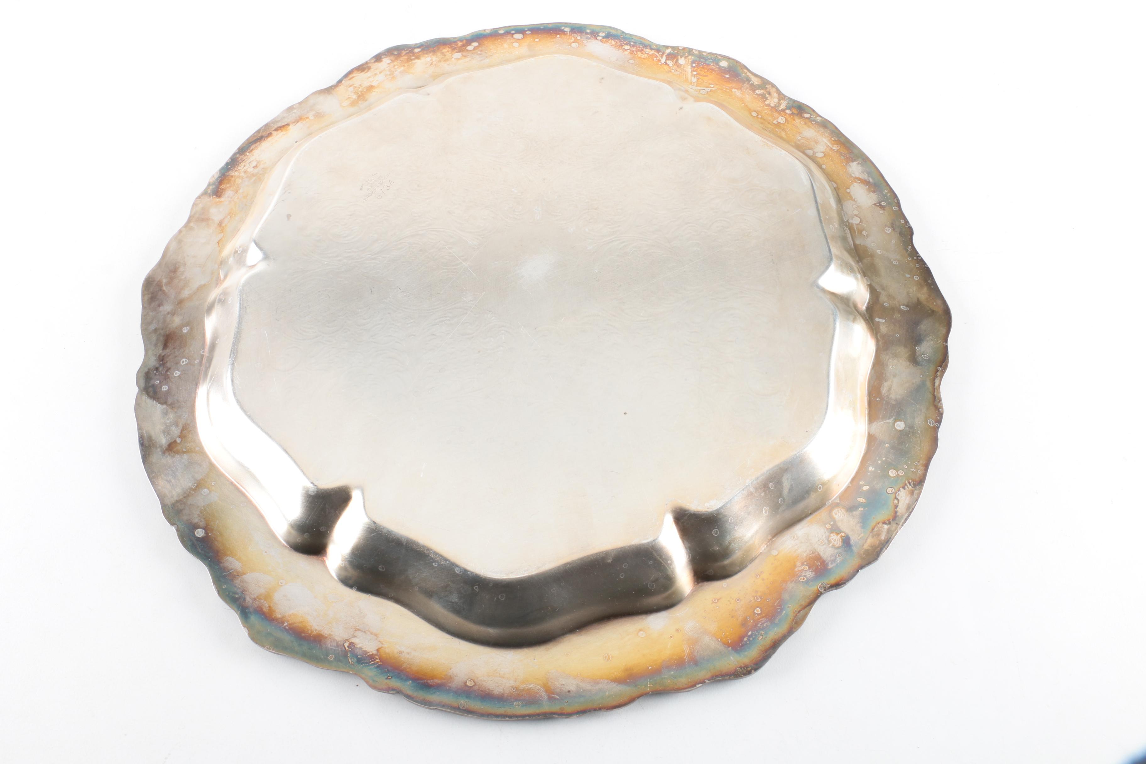 Frank M. Whiting Sterling Silver Dish and Assorted Silver Plate Serveware