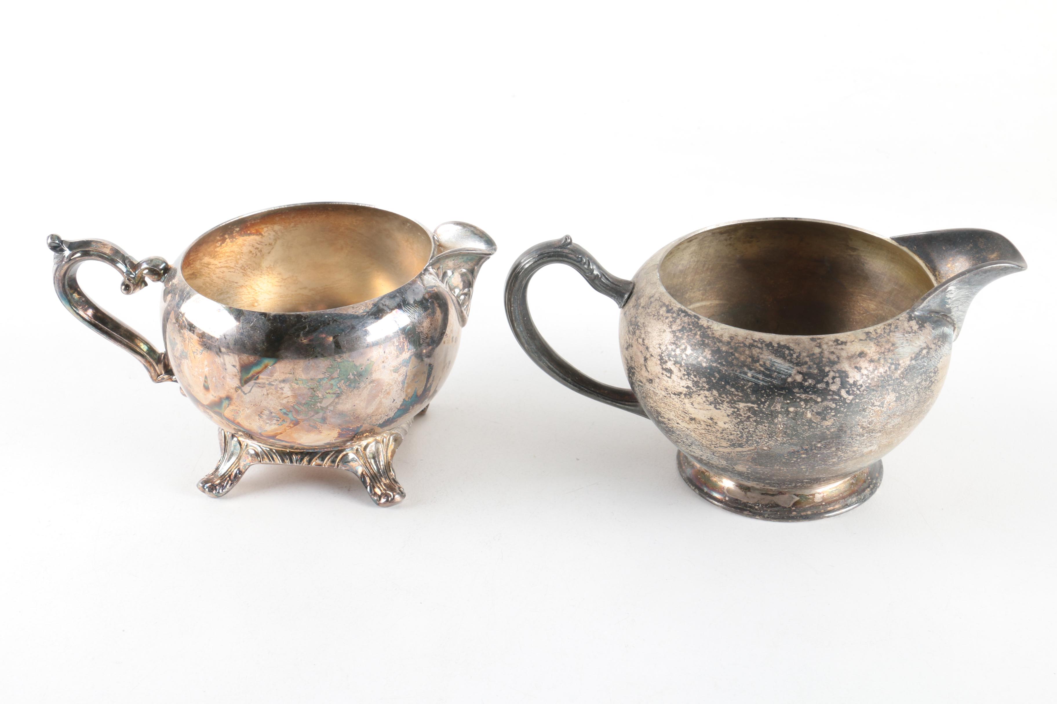 Frank M. Whiting Sterling Silver Dish and Assorted Silver Plate Serveware