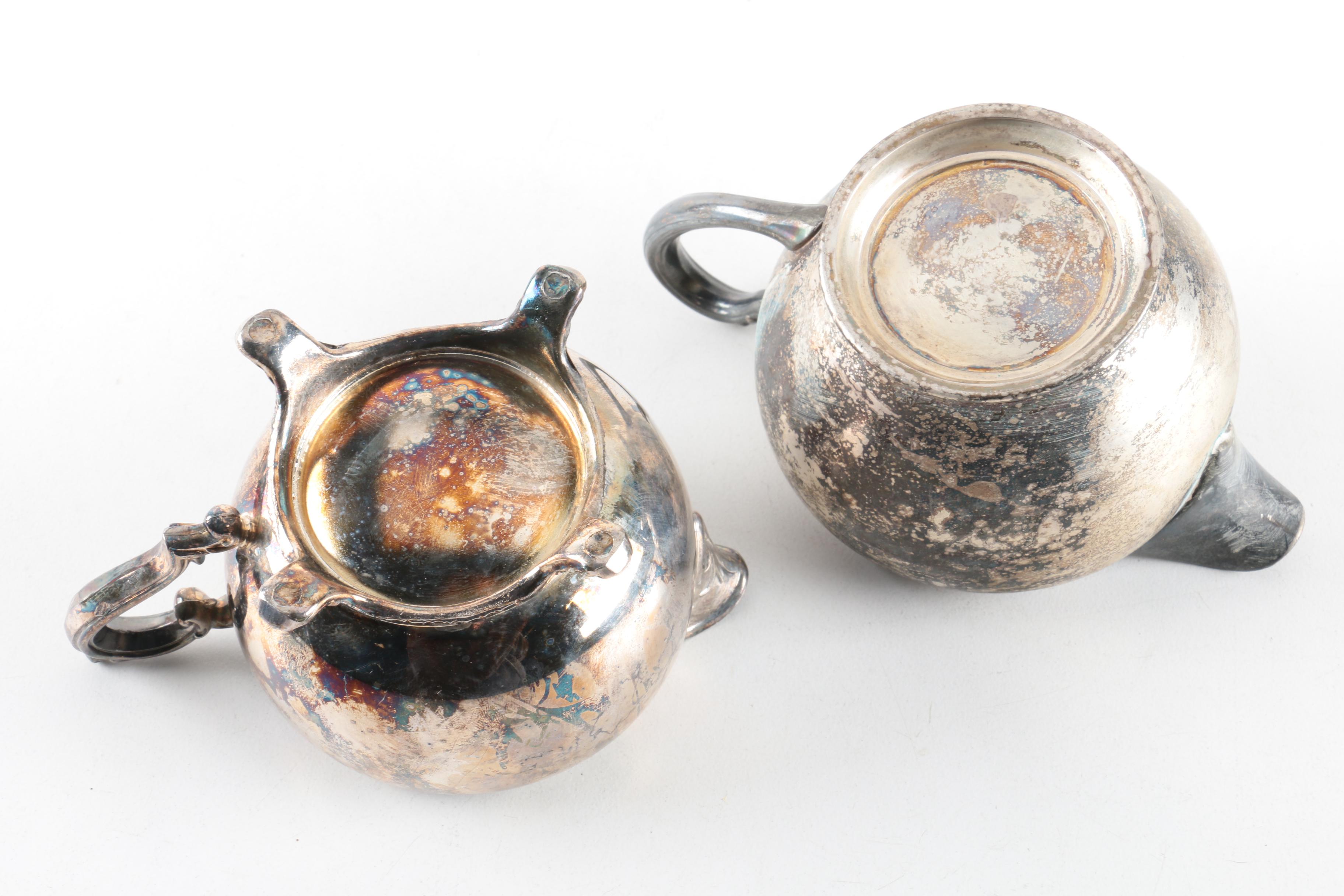 Frank M. Whiting Sterling Silver Dish and Assorted Silver Plate Serveware