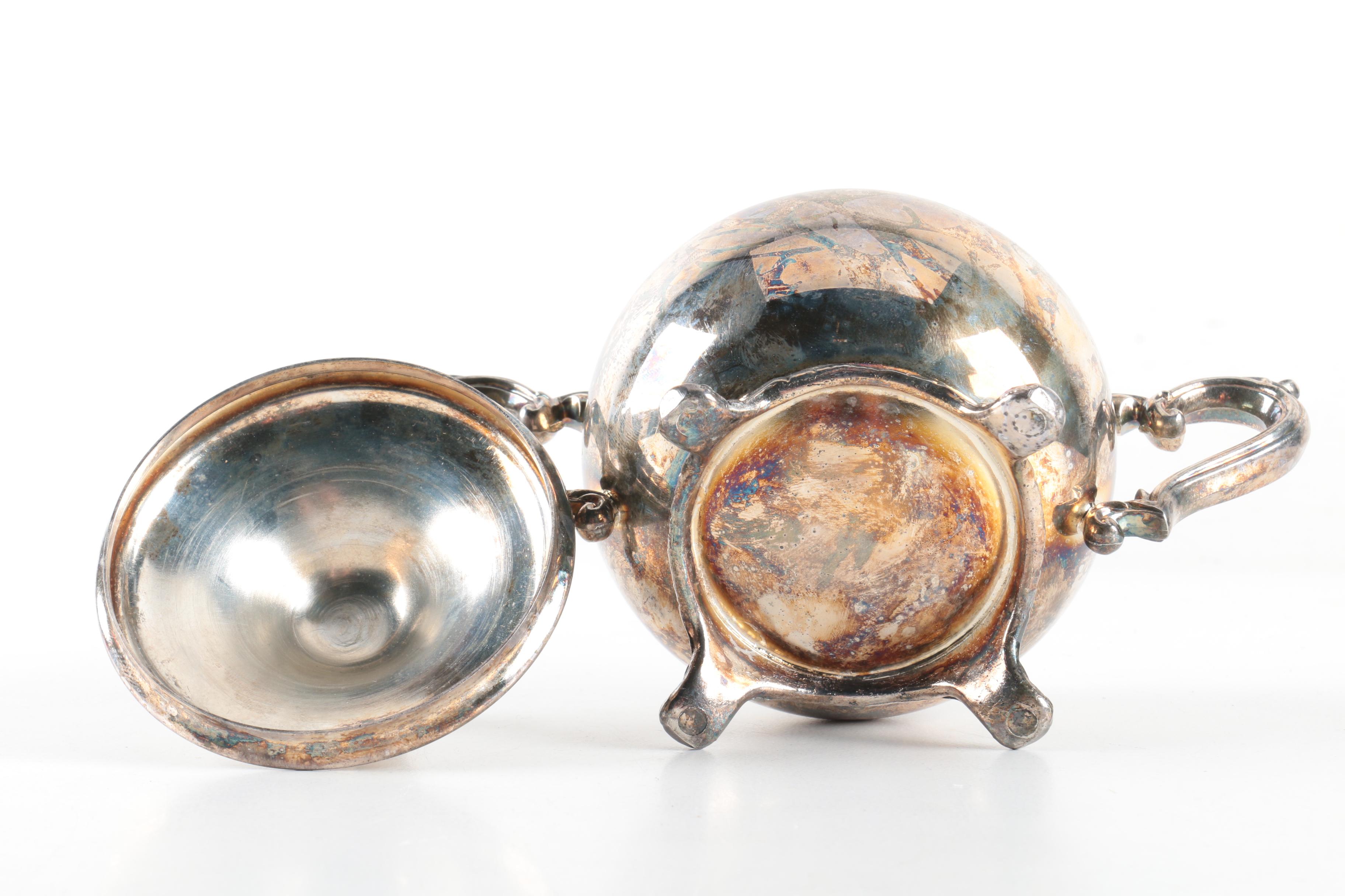 Frank M. Whiting Sterling Silver Dish and Assorted Silver Plate Serveware