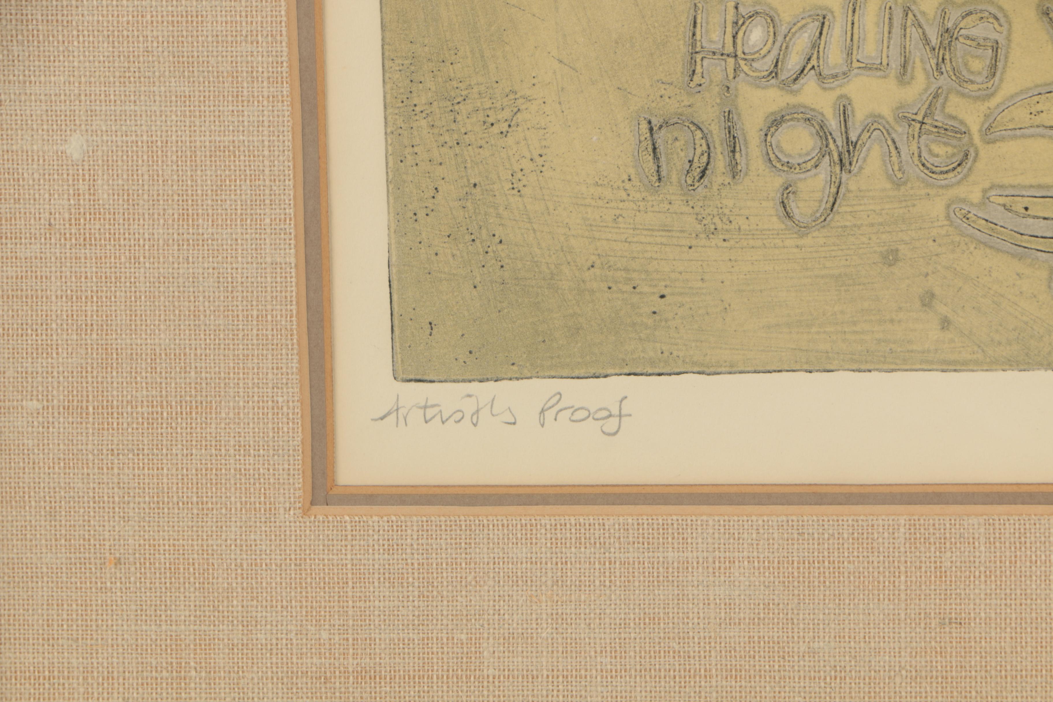 Speyer 1971 Intaglio Print "From Prayer for the Big Morning"