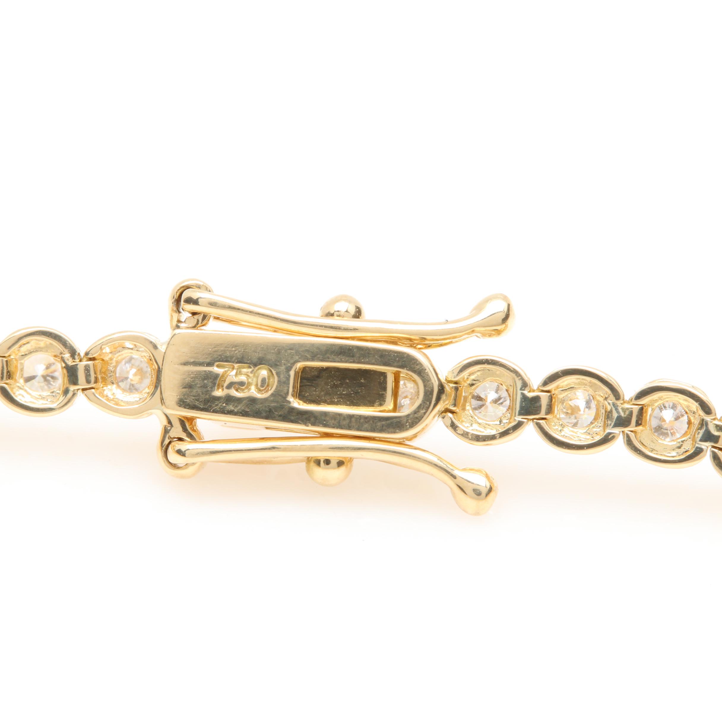 18K Yellow Gold 1.24 CTW Diamond Tennis Bracelet