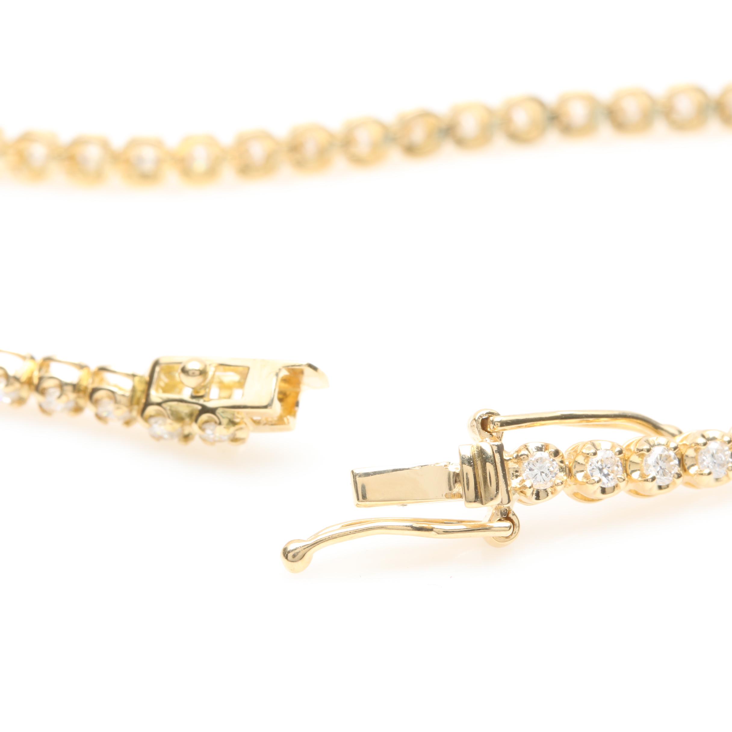 18K Yellow Gold 1.24 CTW Diamond Tennis Bracelet