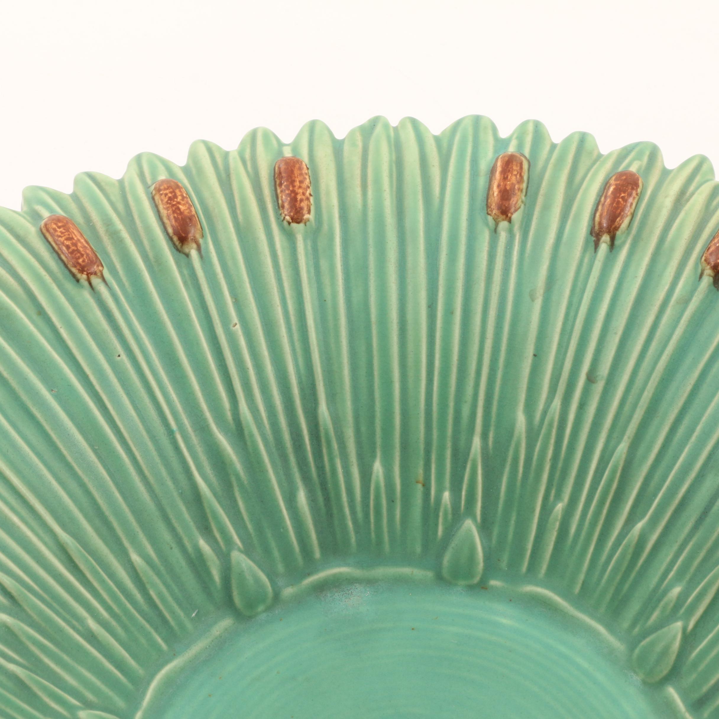 Rare Weller Pottery "Kingfisher" Flower Frog with "Ardsley" Console Bowl