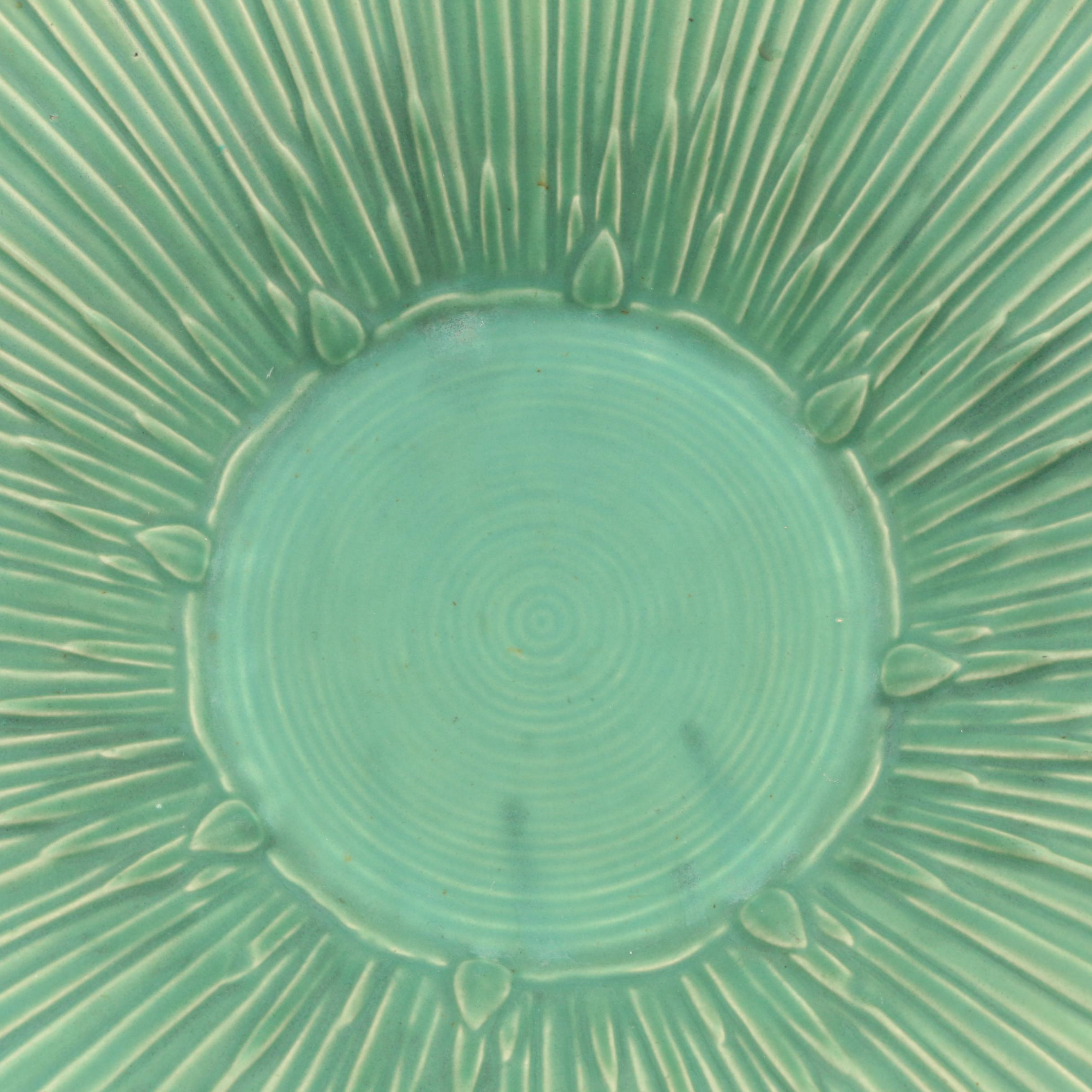 Rare Weller Pottery "Kingfisher" Flower Frog with "Ardsley" Console Bowl