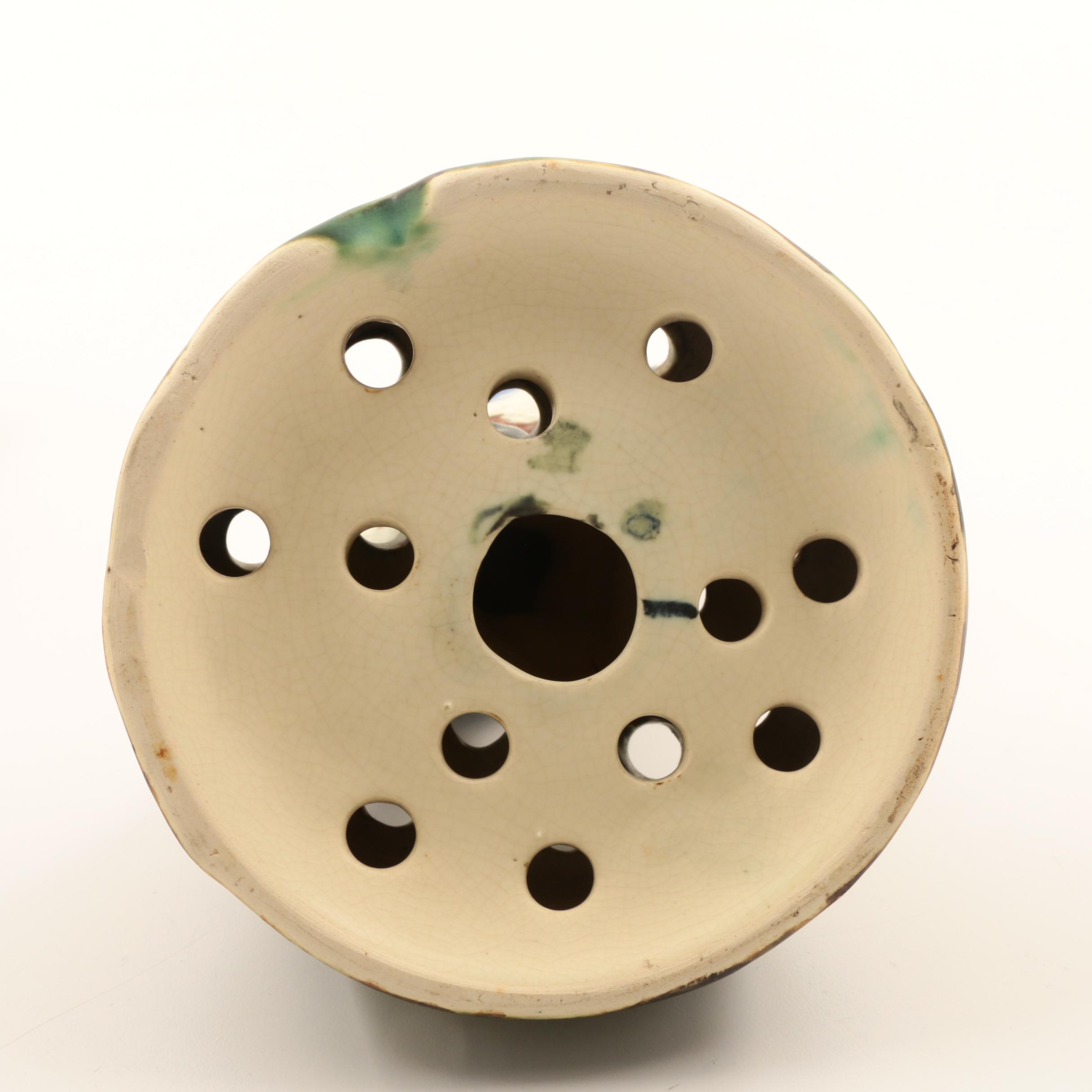 Rare Weller Pottery "Kingfisher" Flower Frog with "Ardsley" Console Bowl