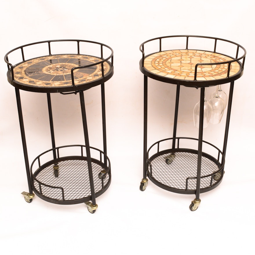 Mosaic Top Outdoor Serving Carts by Alfresco Home