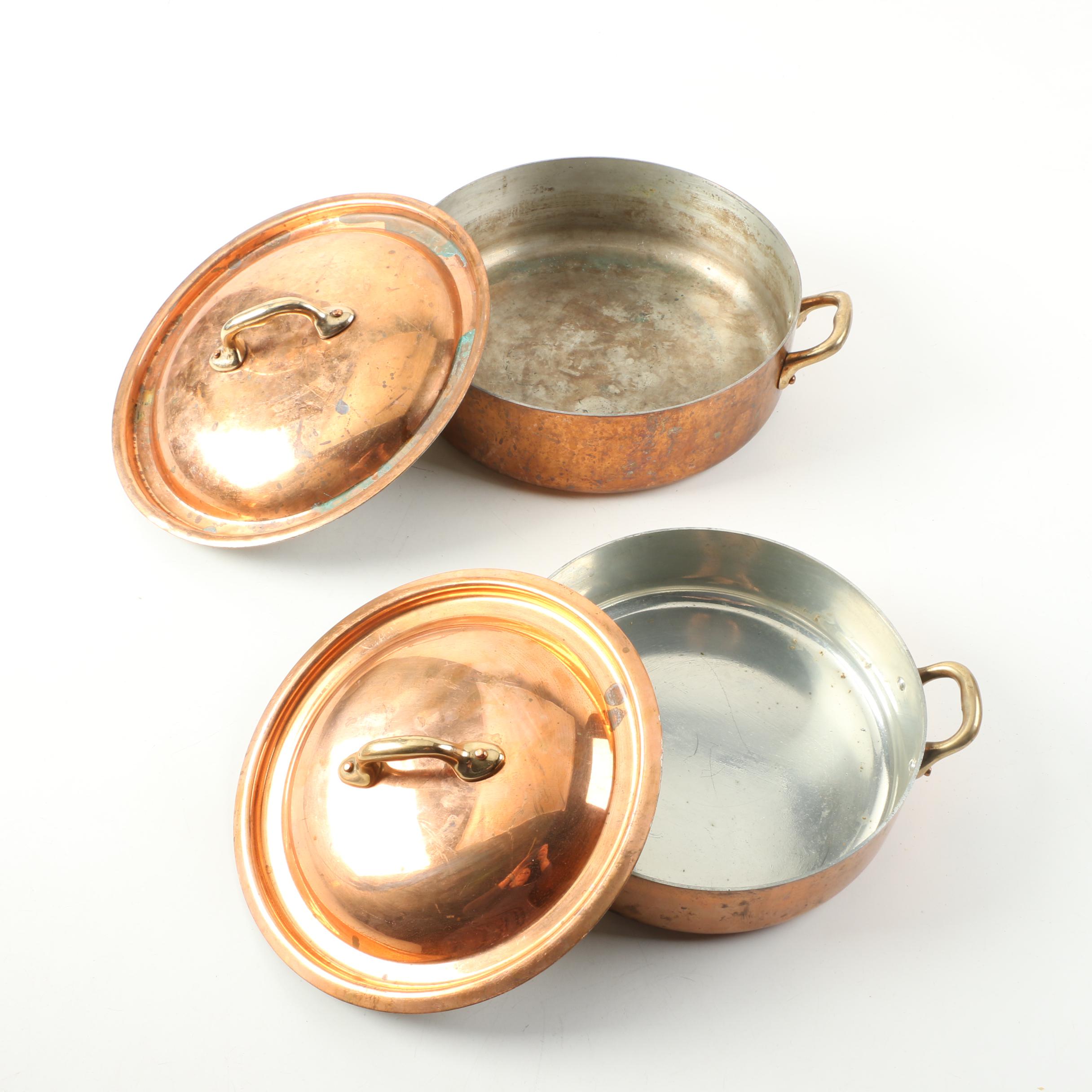 Copper Cookware Including Gamme Grande Cuisine Double Boiler