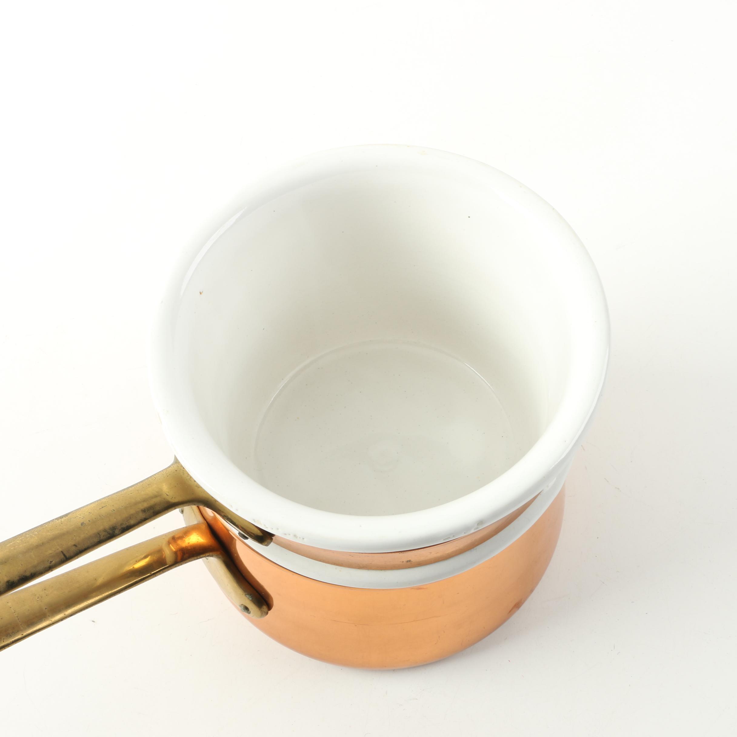 Copper Cookware Including Gamme Grande Cuisine Double Boiler