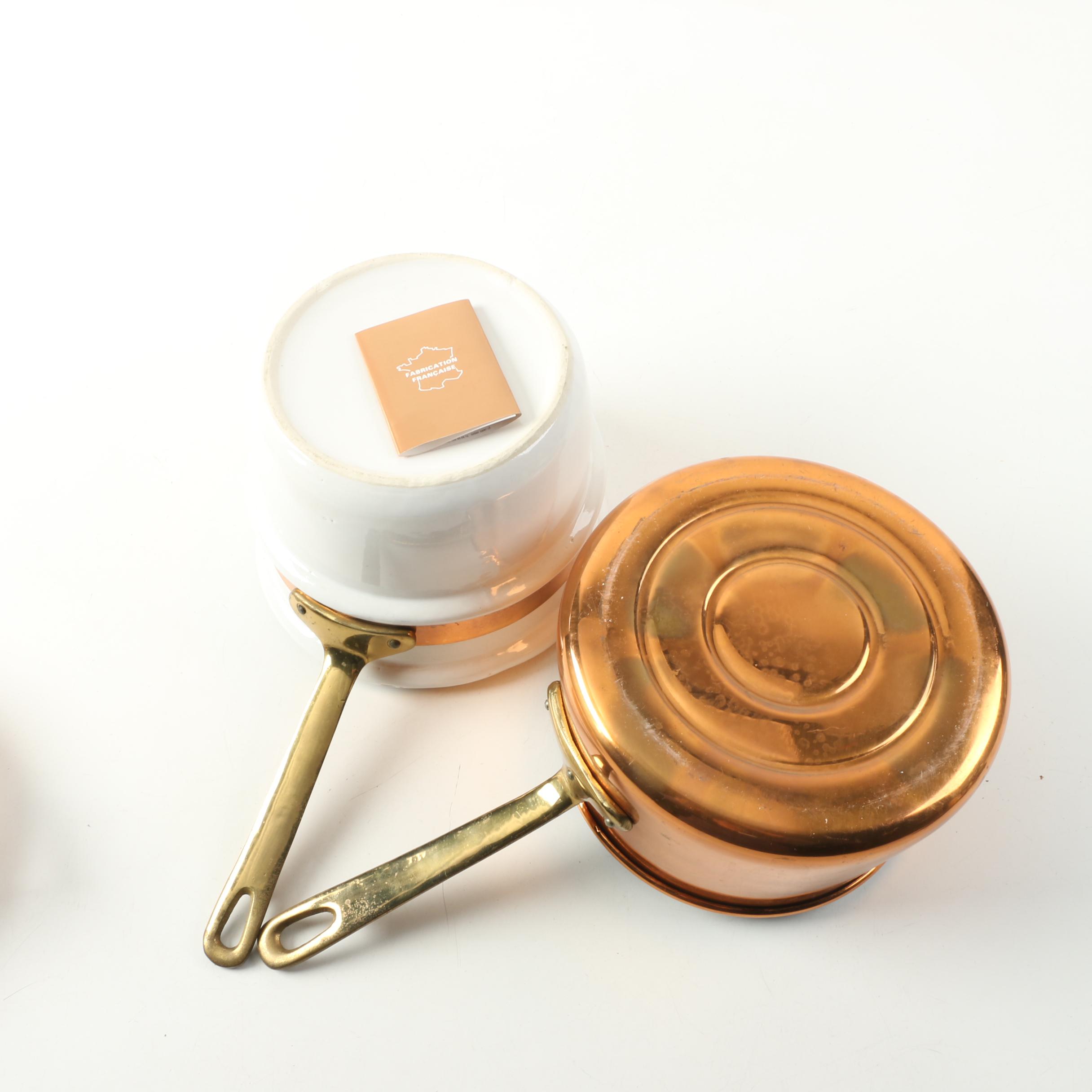 Copper Cookware Including Gamme Grande Cuisine Double Boiler