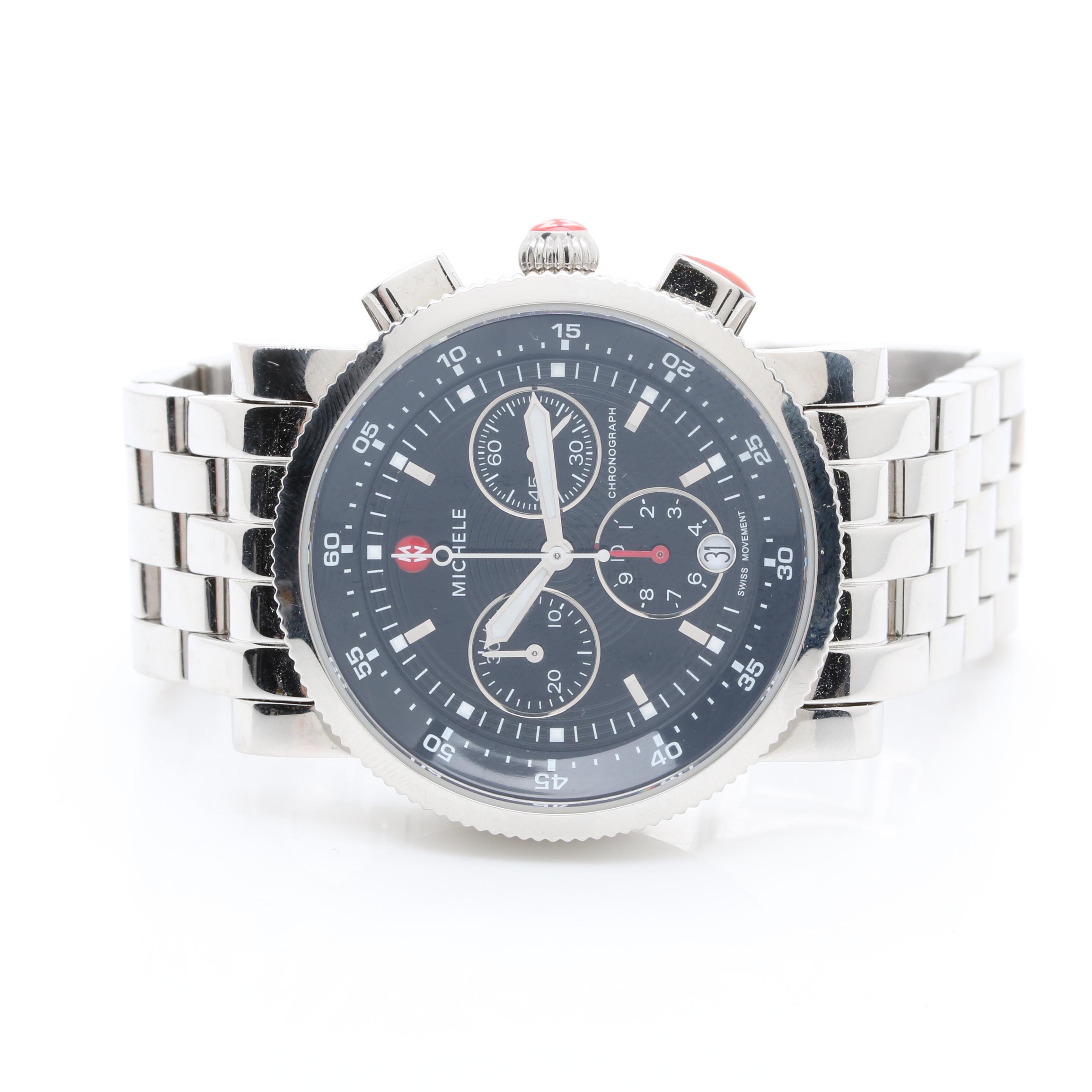 Michele Chronograph Stainless Steel Watch