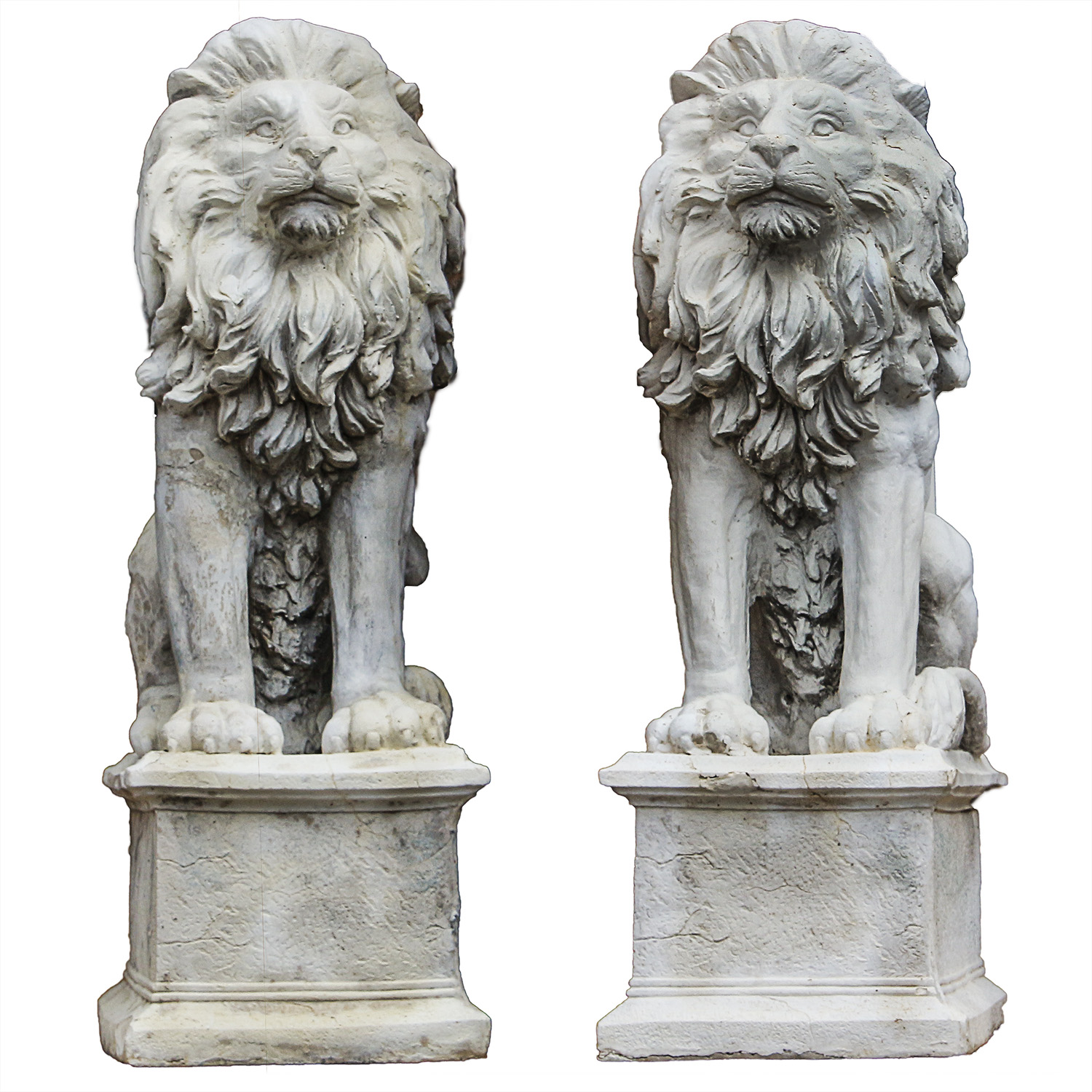 Cast Cement Garden Lion Statues