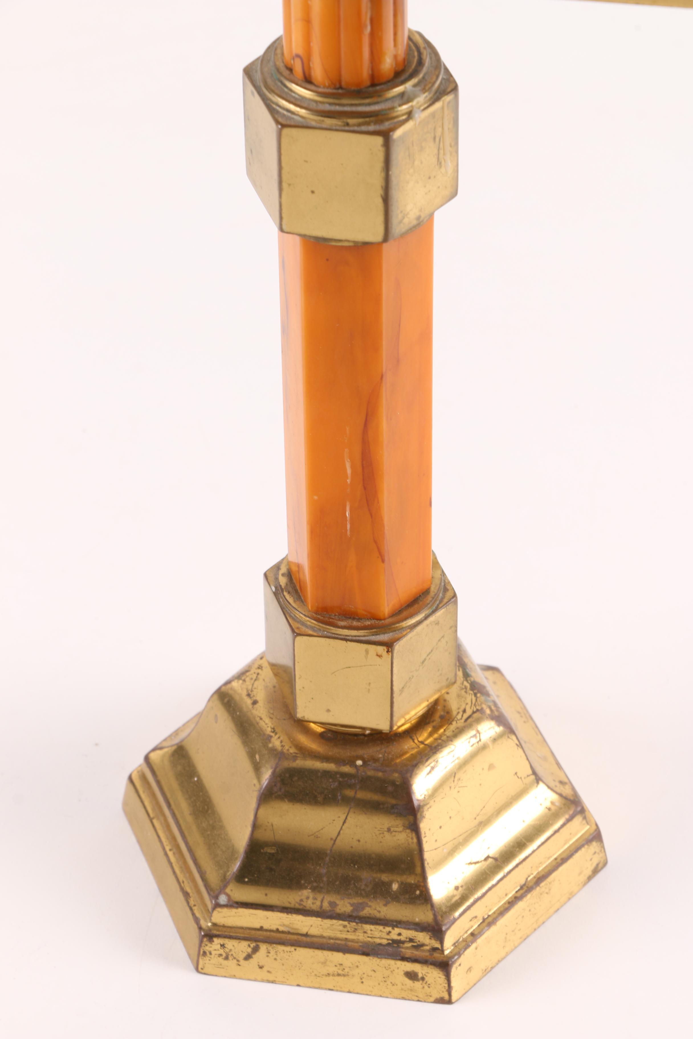 Art Deco Bakelite and Brass Candlestick Holders