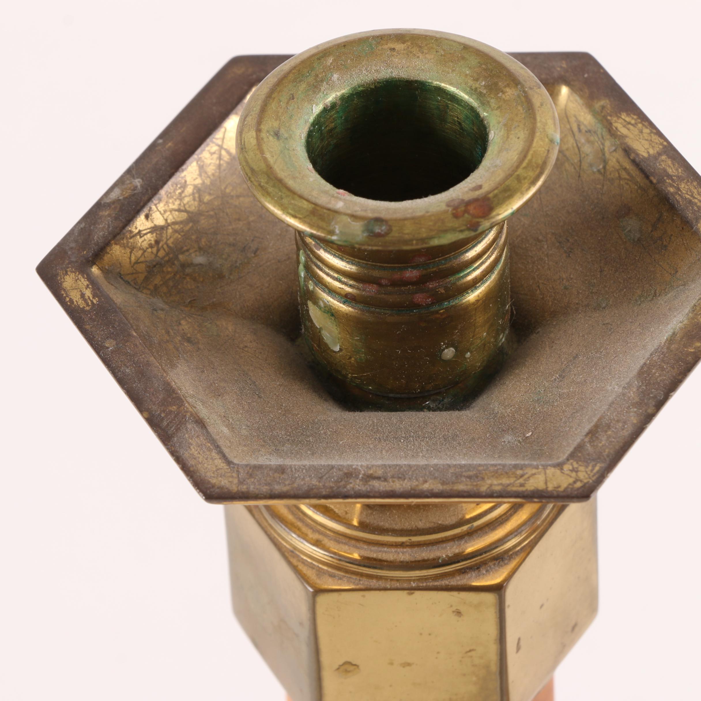 Art Deco Bakelite and Brass Candlestick Holders