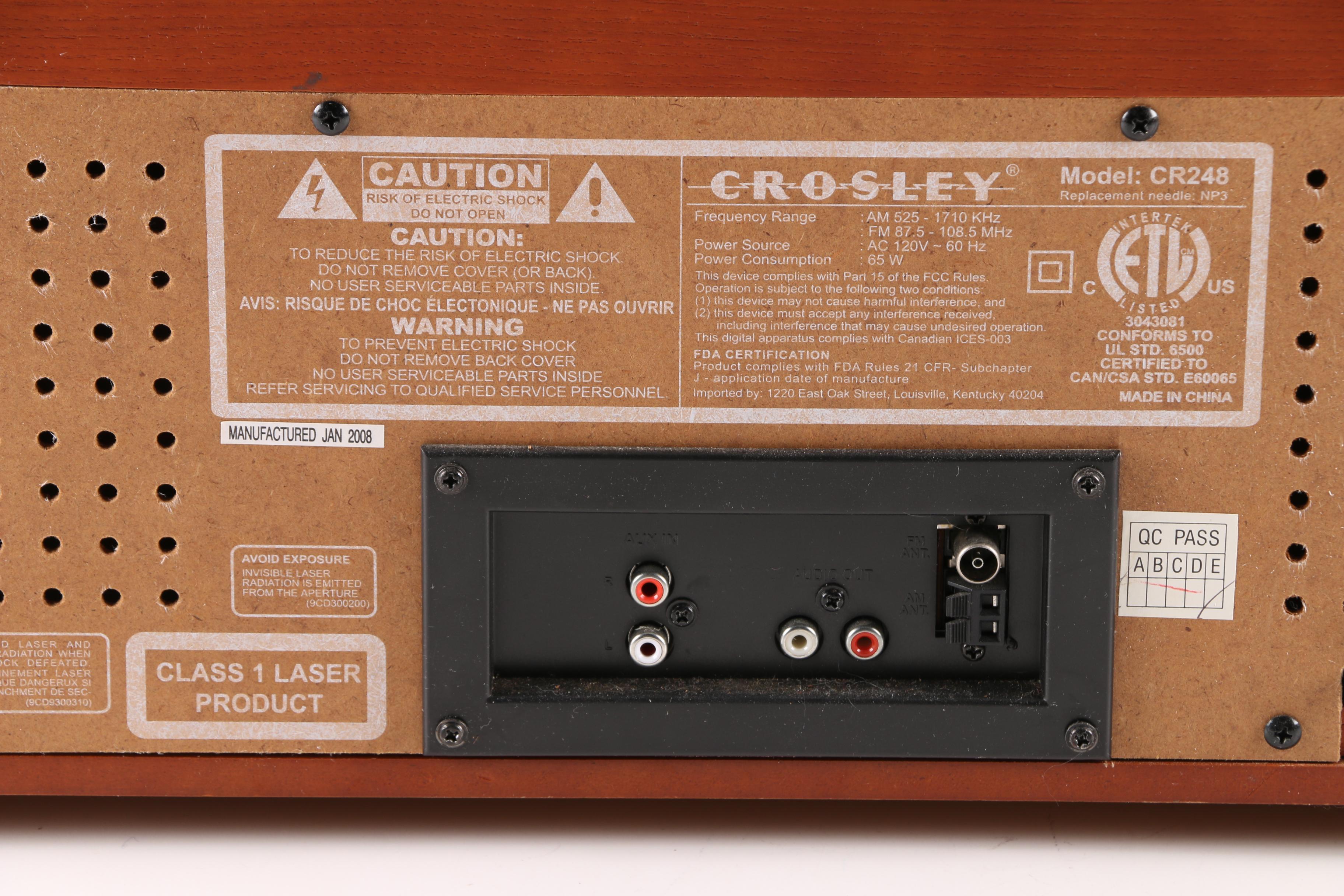 Crosley CD Recorder Turntable and Cassette Player