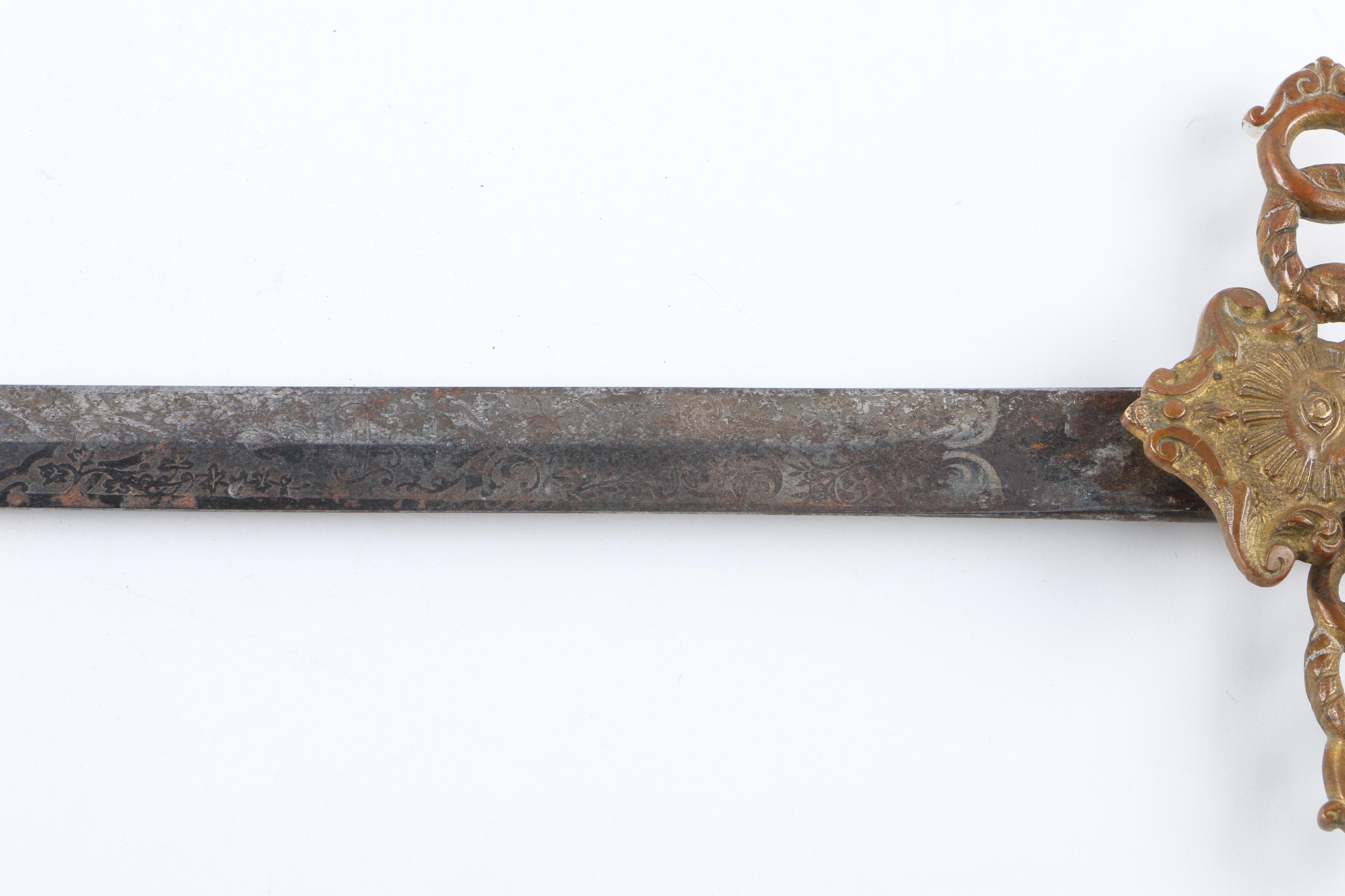 Antique Odd Fellows Presentation Sword and Scabbard by E.A. Armstrong of Detroit