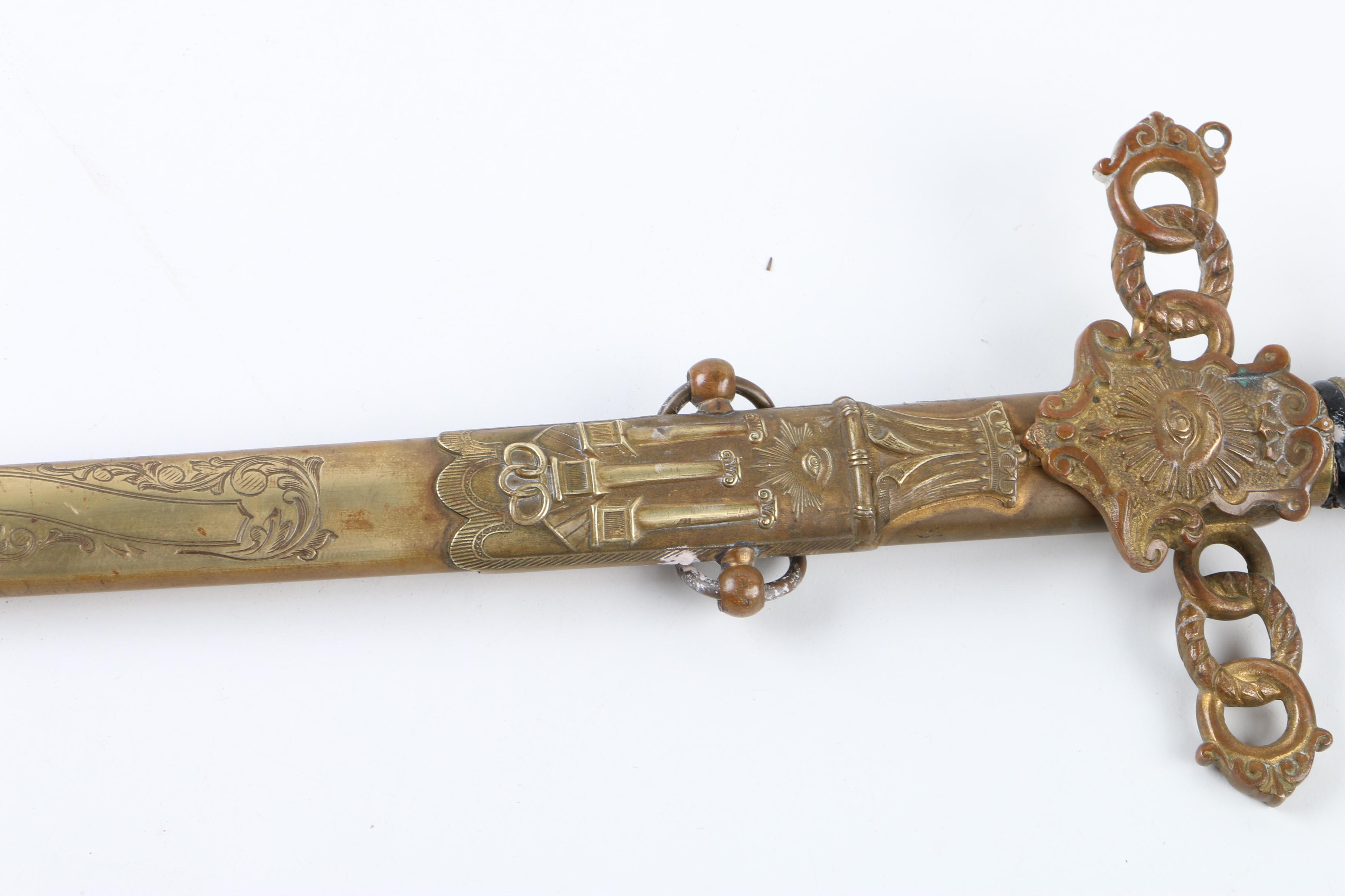 Antique Odd Fellows Presentation Sword and Scabbard by E.A. Armstrong of Detroit