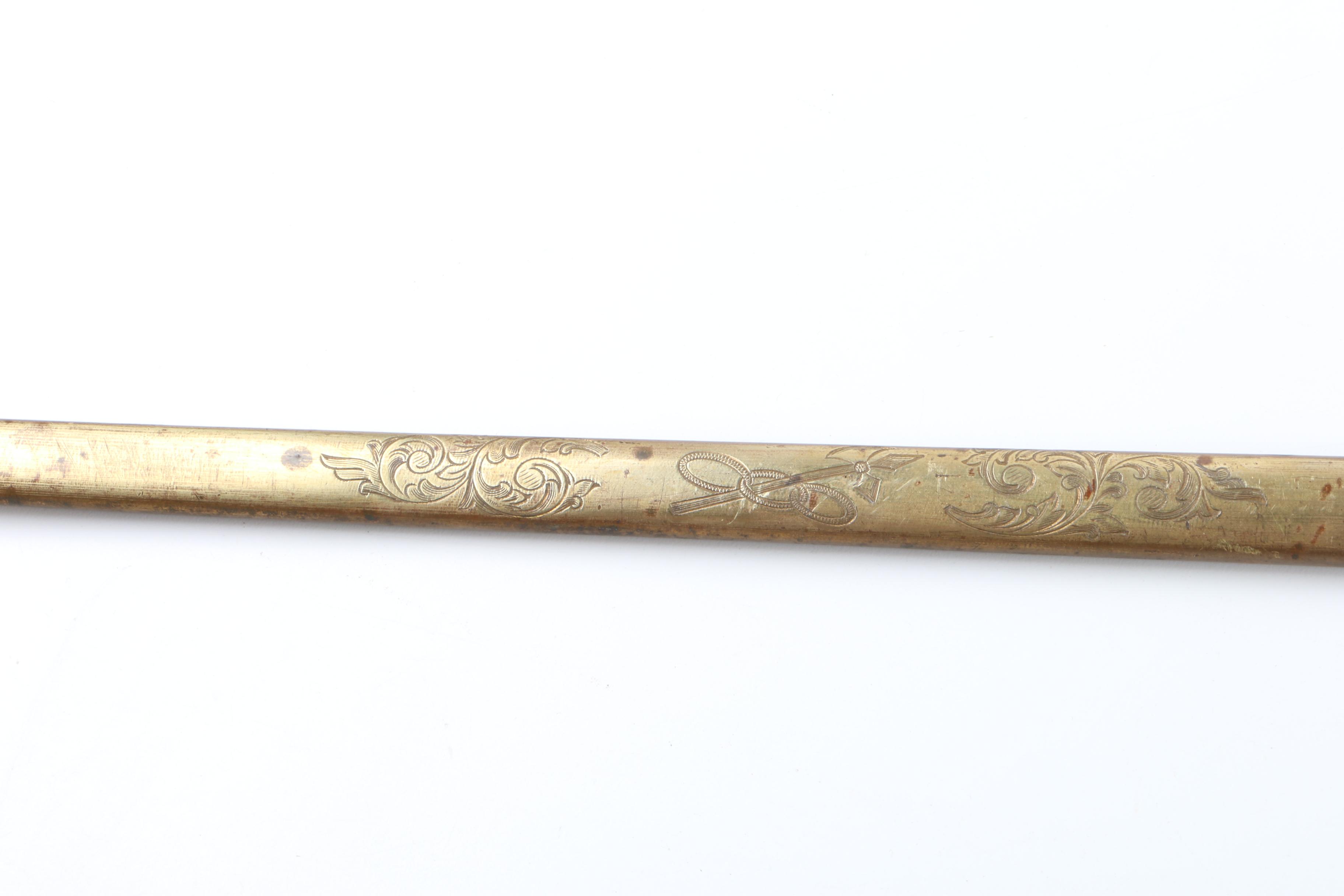 Antique Odd Fellows Presentation Sword and Scabbard by E.A. Armstrong of Detroit