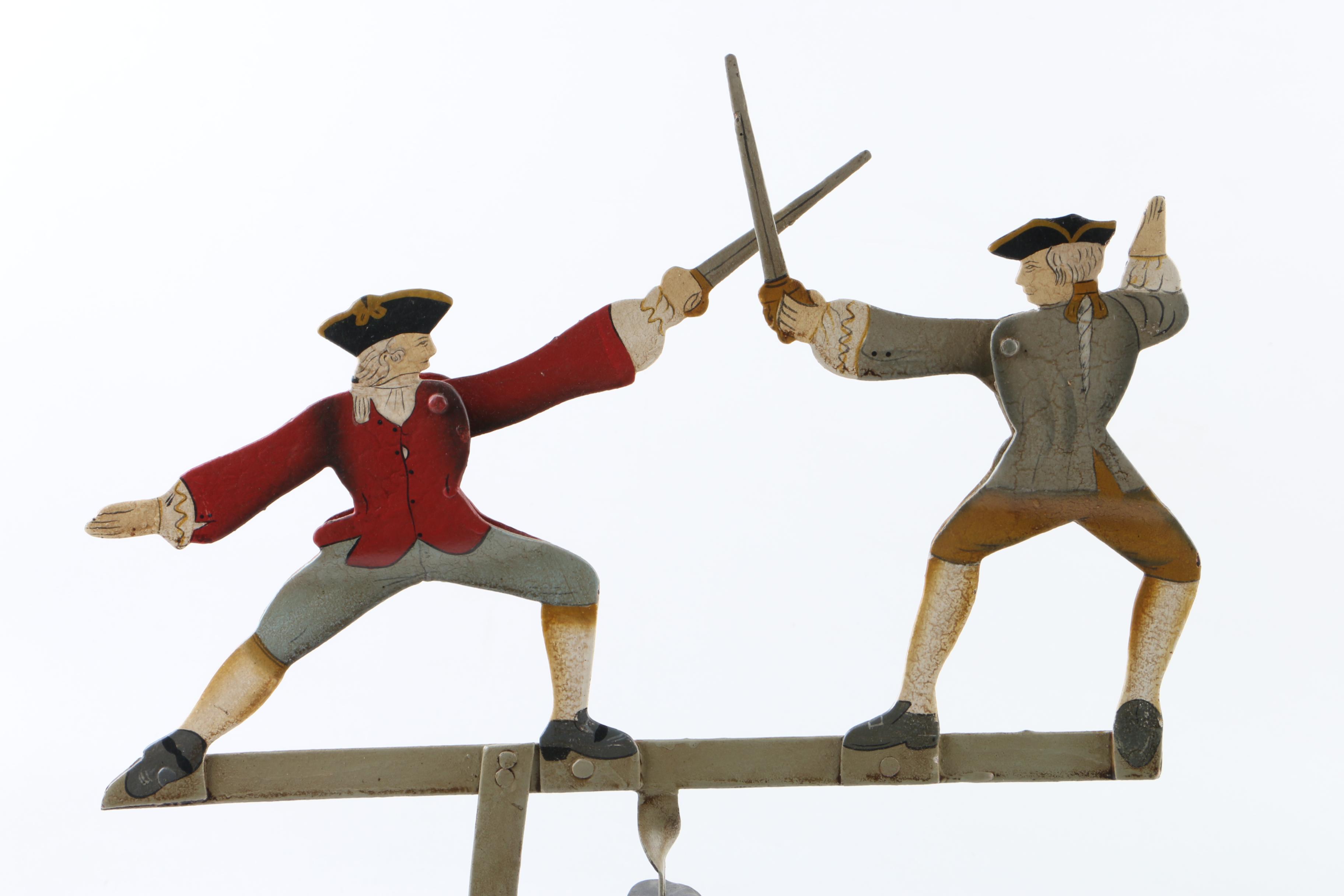 Metal Balancing Toy of Colonial Figures Sword Fighting