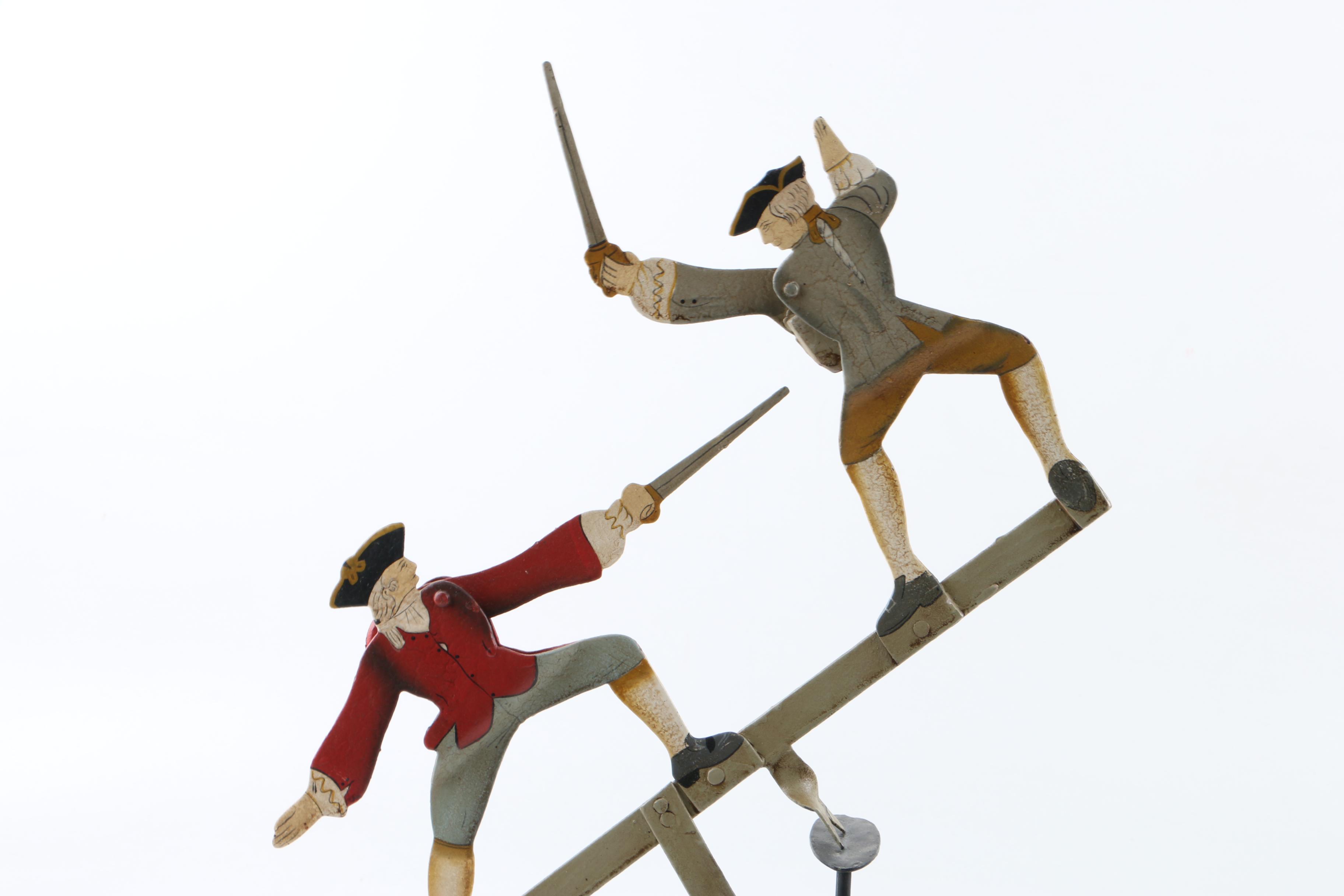 Metal Balancing Toy of Colonial Figures Sword Fighting