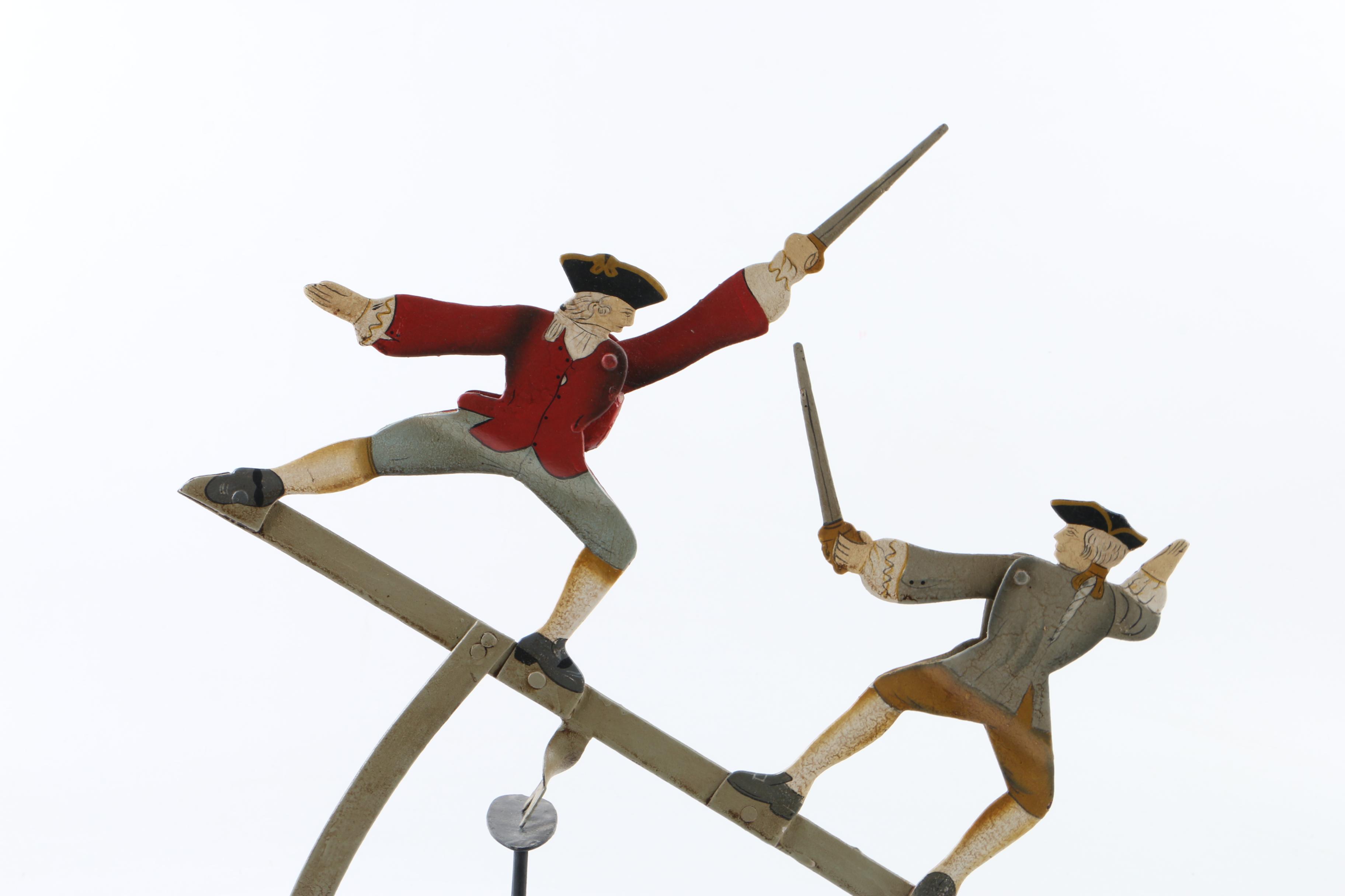 Metal Balancing Toy of Colonial Figures Sword Fighting
