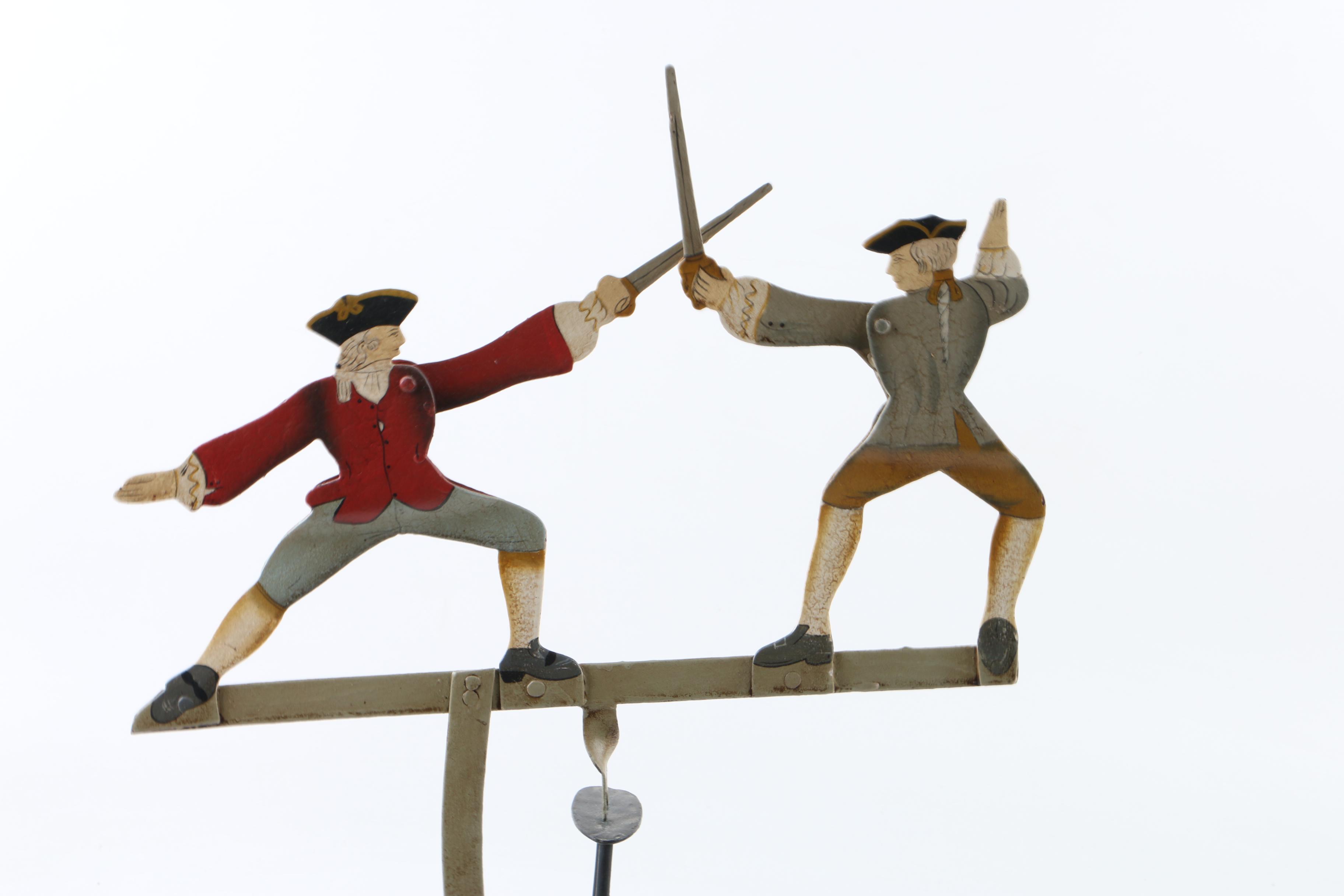 Metal Balancing Toy of Colonial Figures Sword Fighting