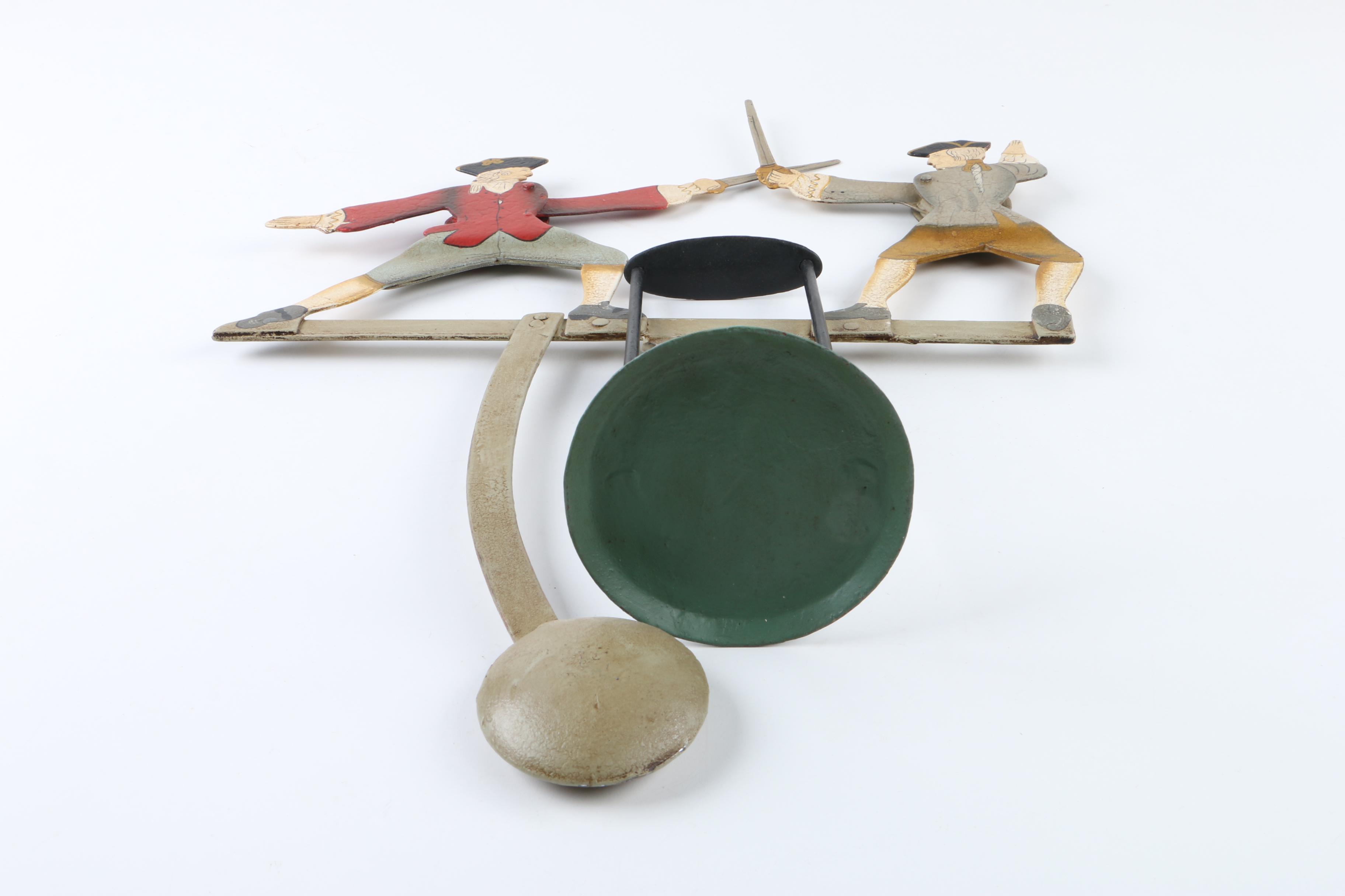 Metal Balancing Toy of Colonial Figures Sword Fighting