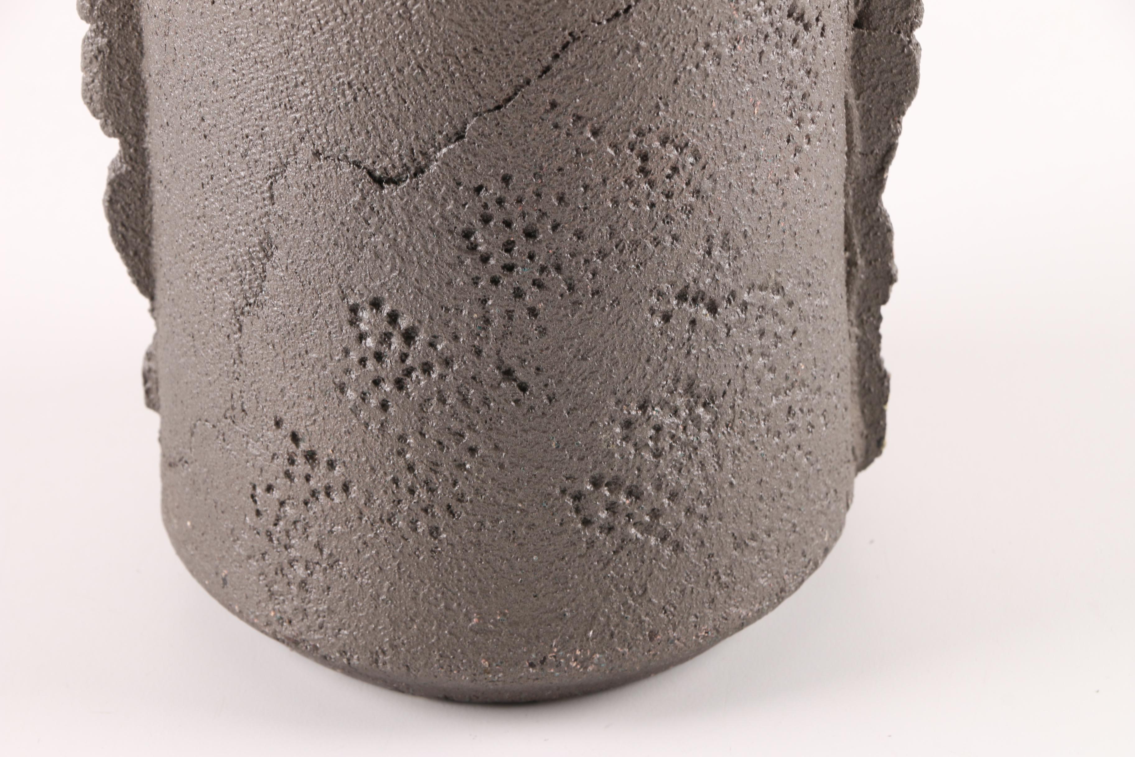 Signed Tony Evans Hand-Built Raku Pottery Vase