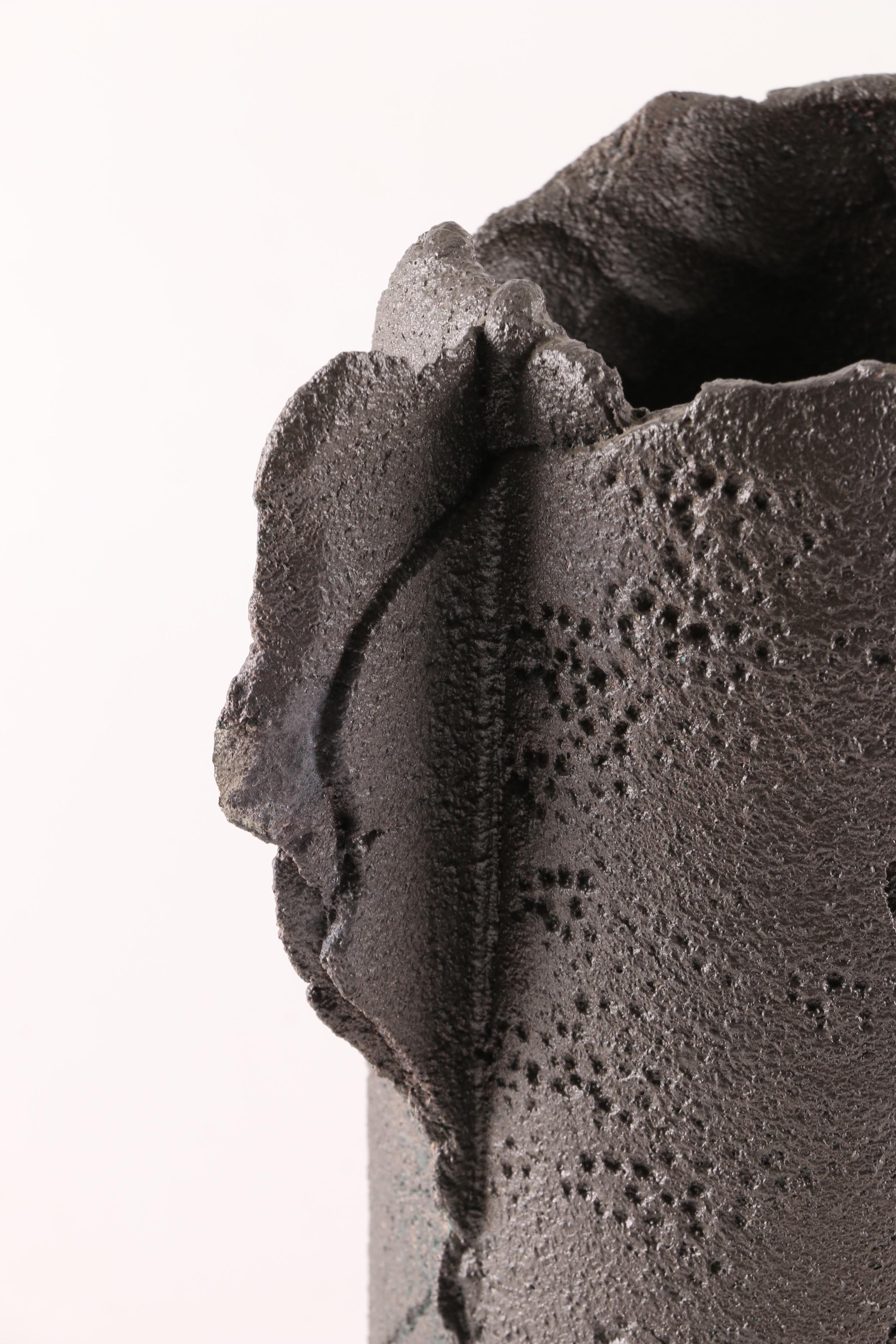 Signed Tony Evans Hand-Built Raku Pottery Vase