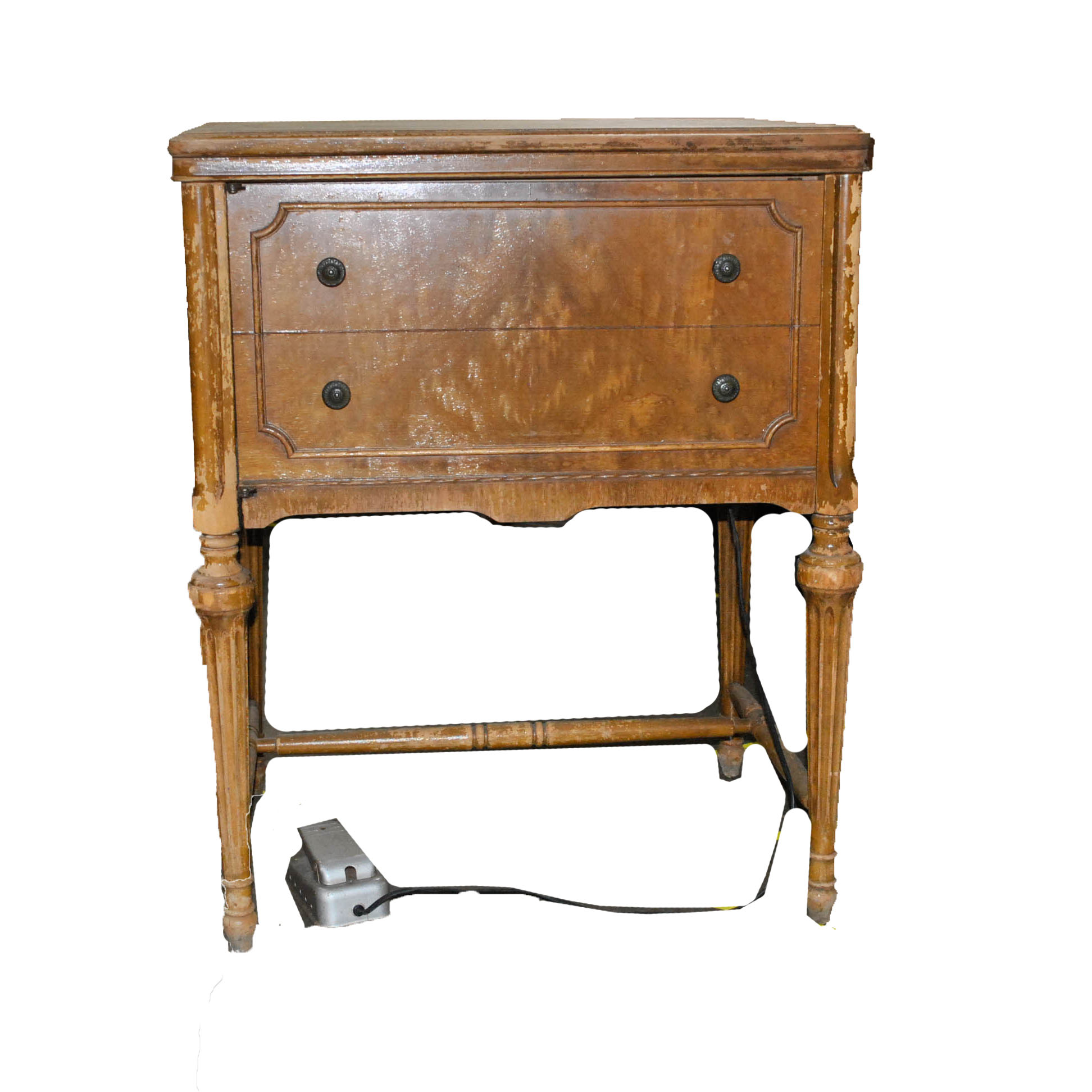 Vintage White Rotary Sewing Machine and Table