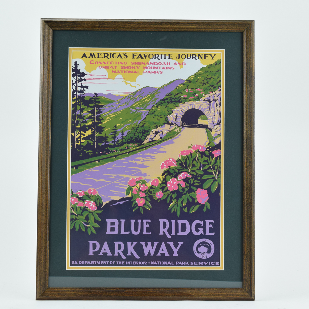 Reproduction Giclée Print After 1930s WPA Blue Ridge Parkway Travel Poster