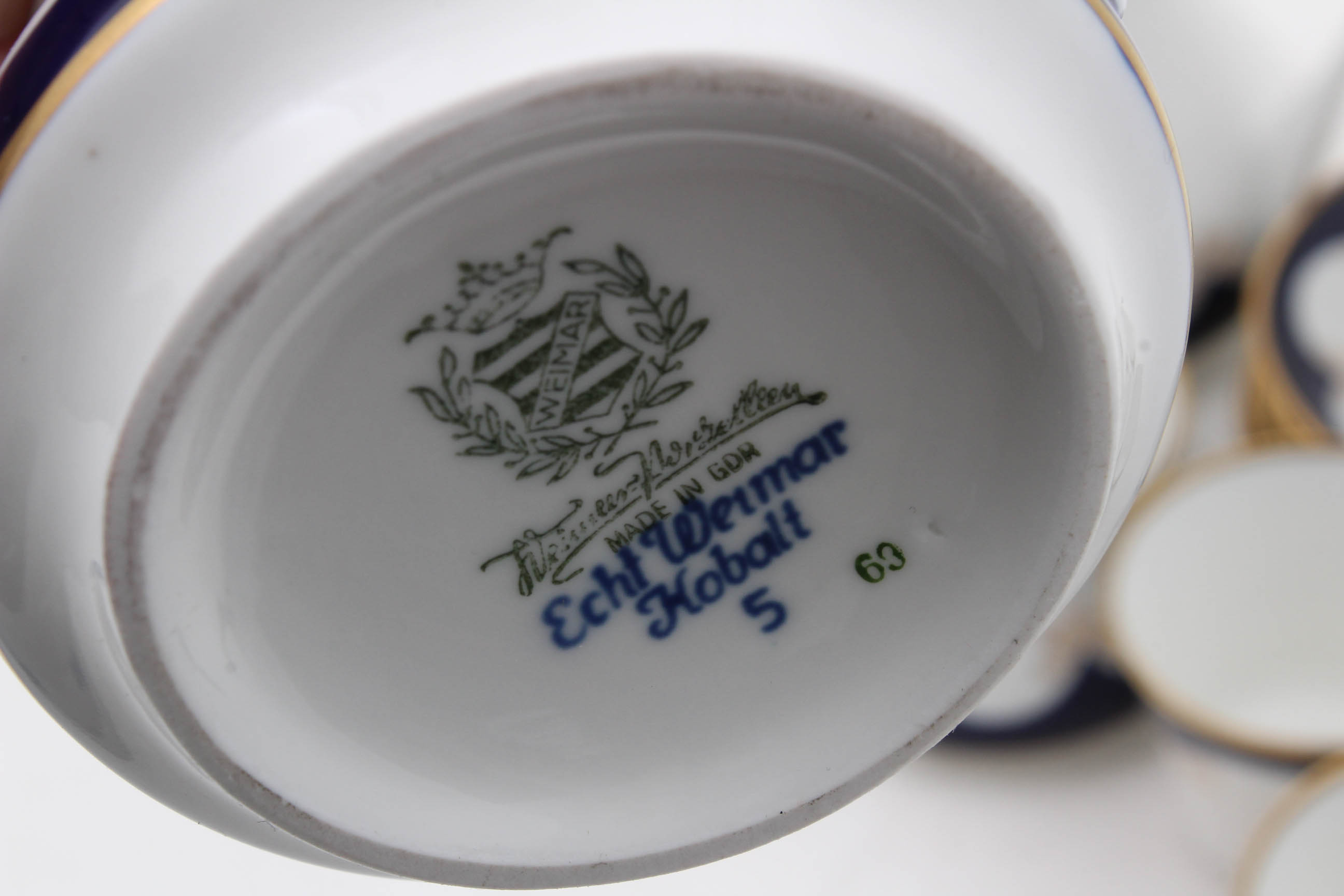 Vintage Weimar Harmonie Cobalt Gilt Tea Service