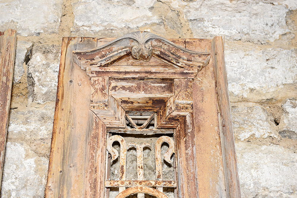Antique French Doors With Wrought Iron