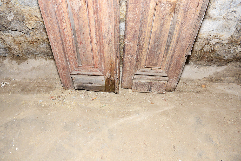 Antique French Doors With Wrought Iron