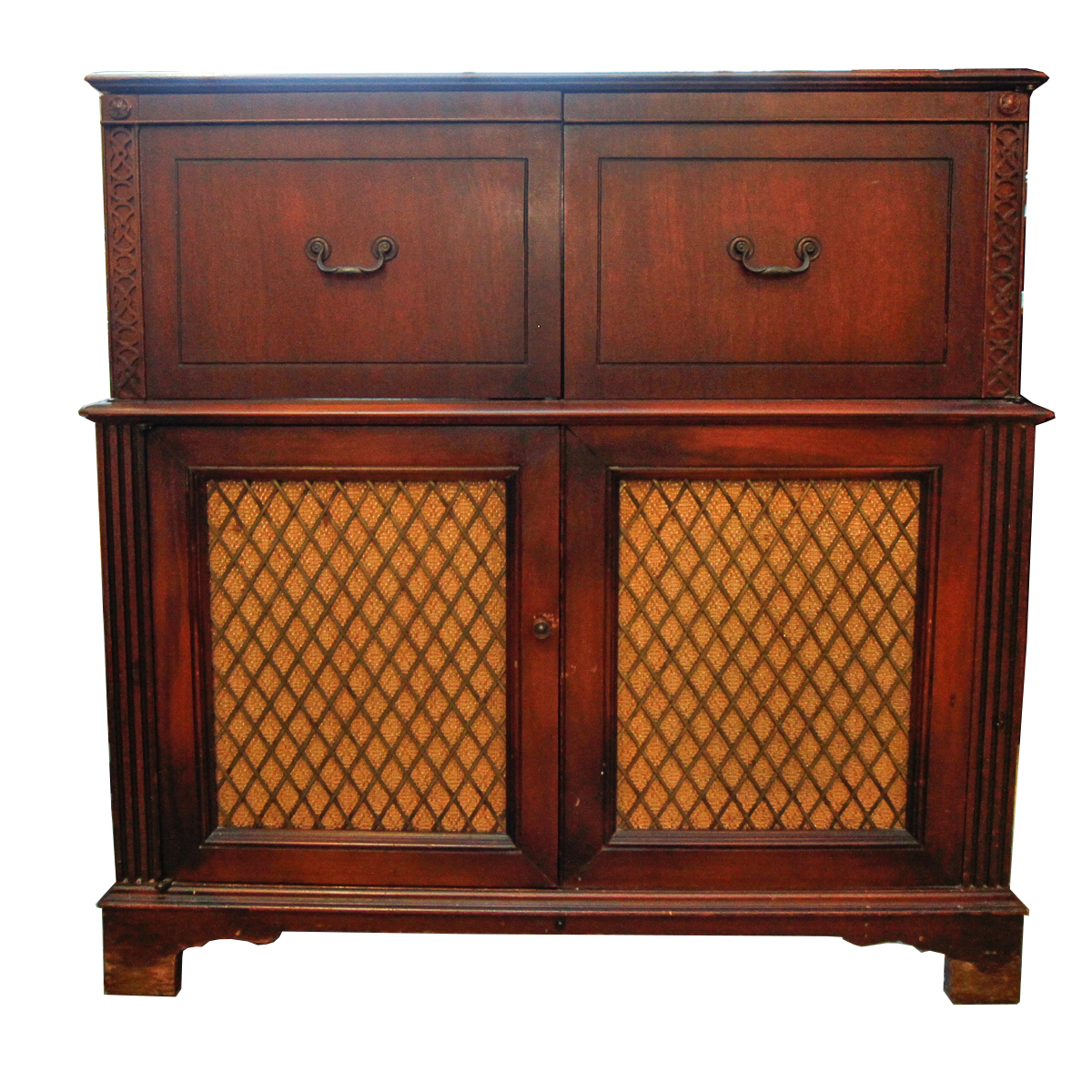 Vintage Mahogany Record Player and Radio Console by Stromberg-Carlson