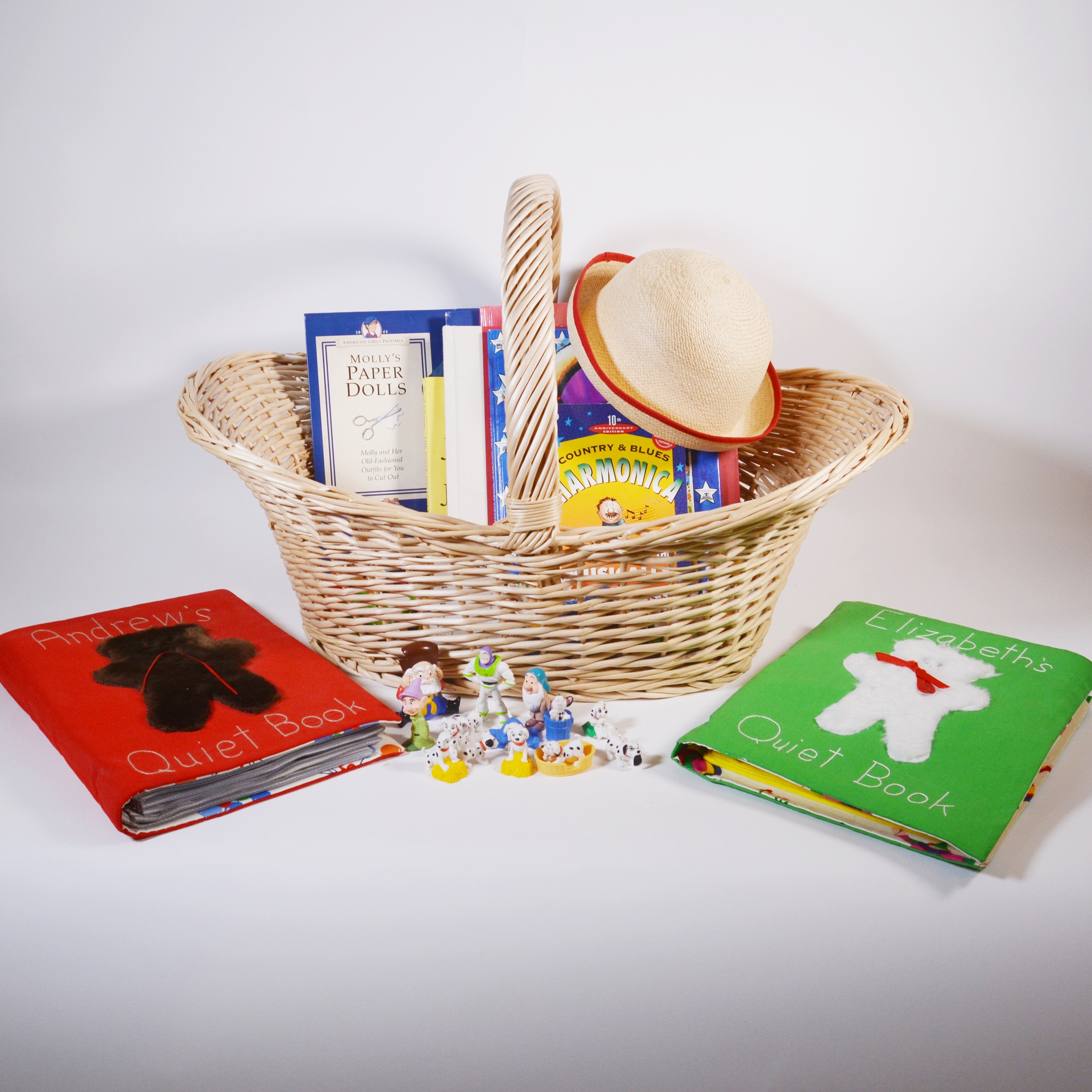 Basket of Children's Books and Toys