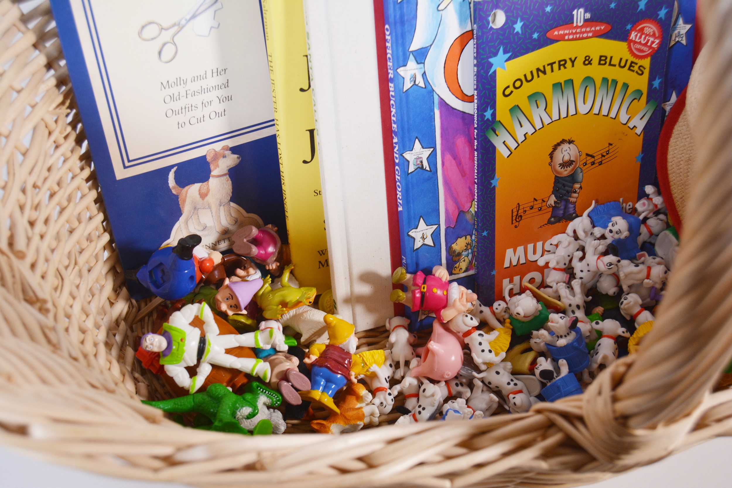 Basket of Children's Books and Toys