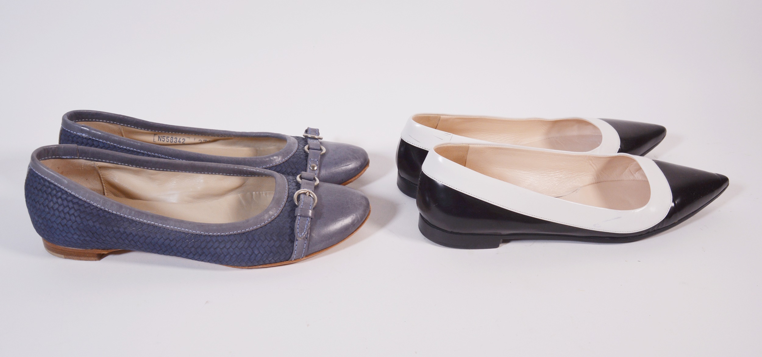 Prada and Attilio Giustil Leomaruni Leather Flats