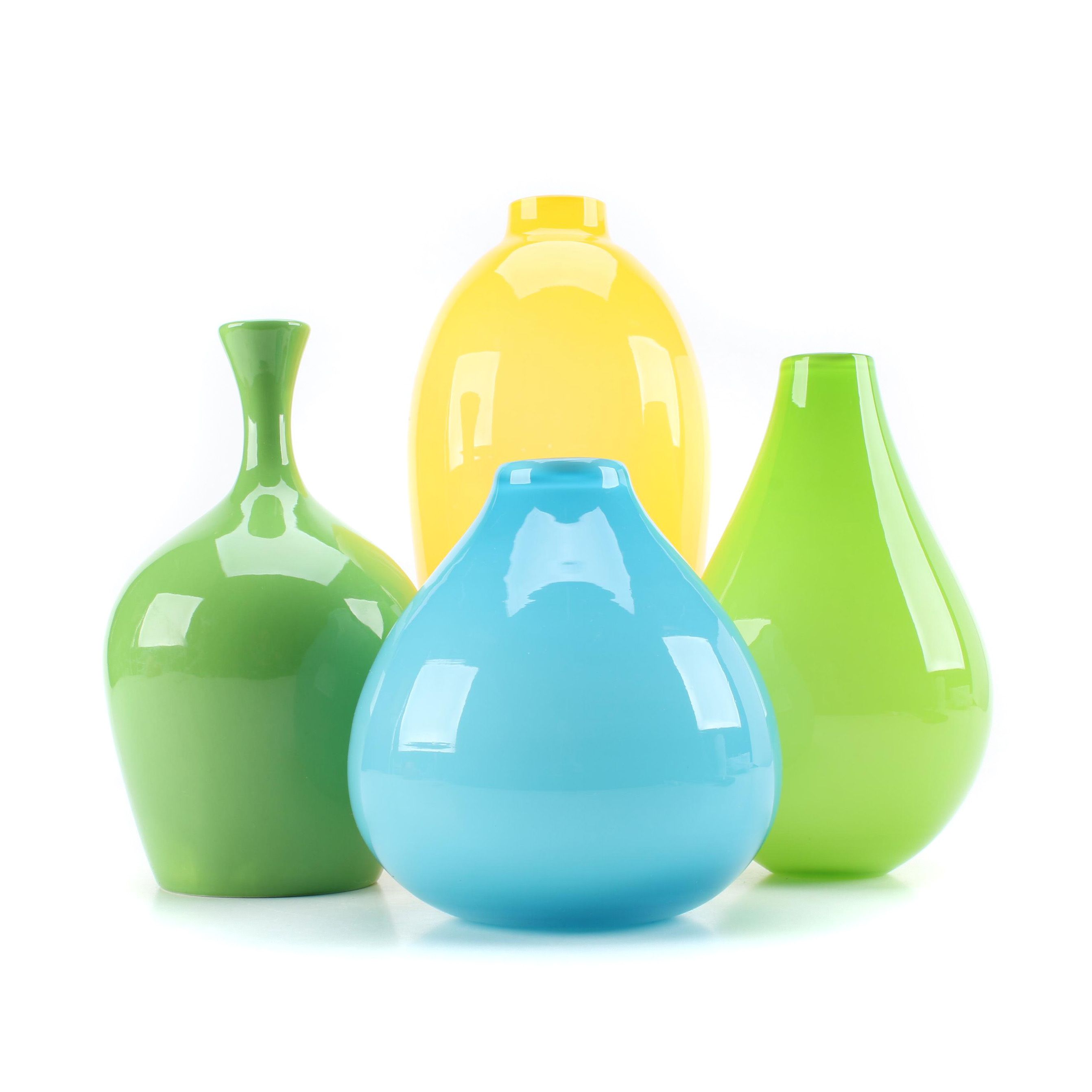 Crate & Barrel Colorful Glass and Ceramic Vase Set EBTH