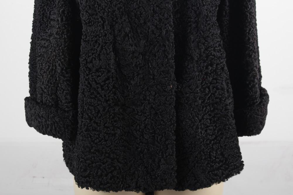 Vintage Oneil's Persian Lamb Fur Coat with Mink Collar