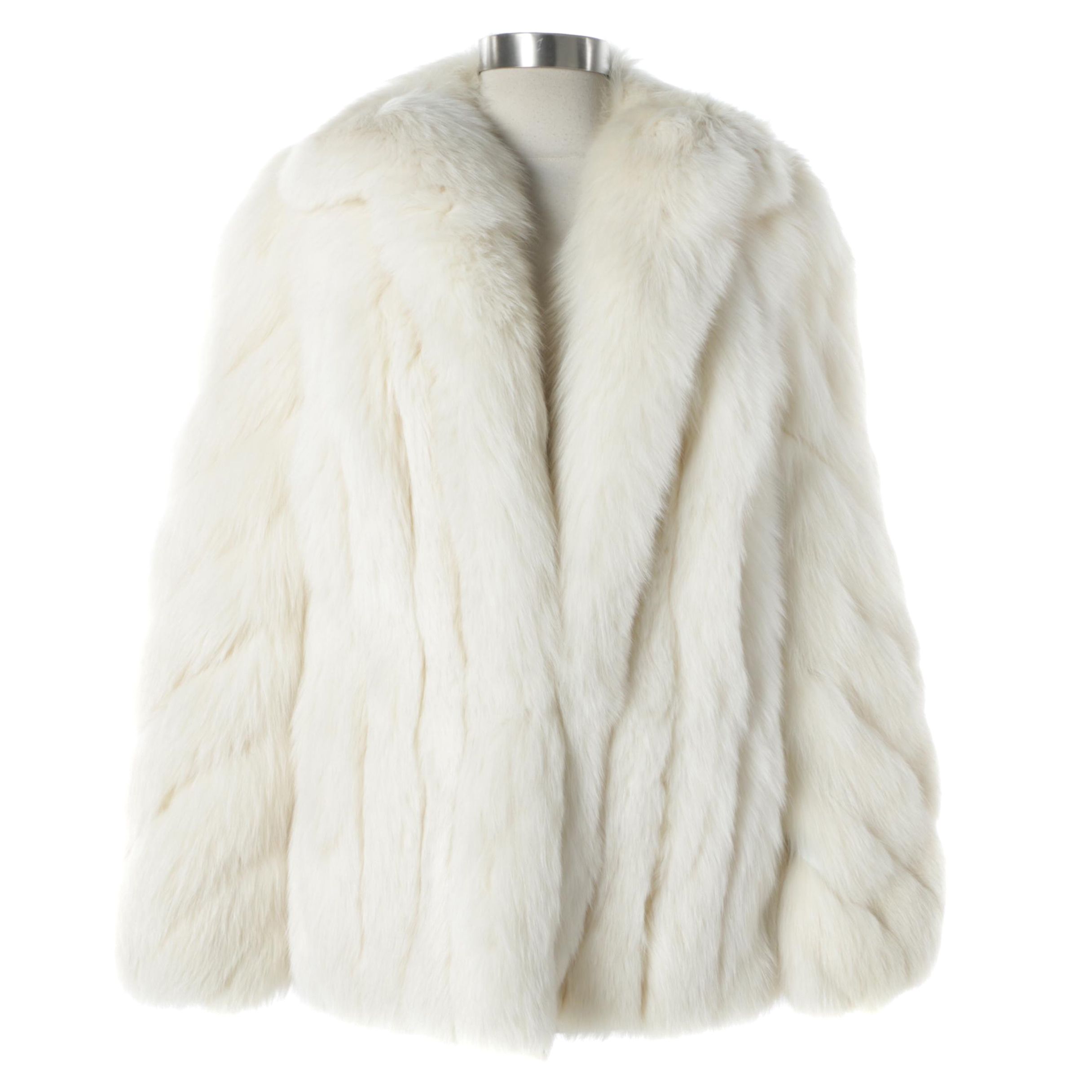 Women's White Fox Fur Coat by Saga Fox