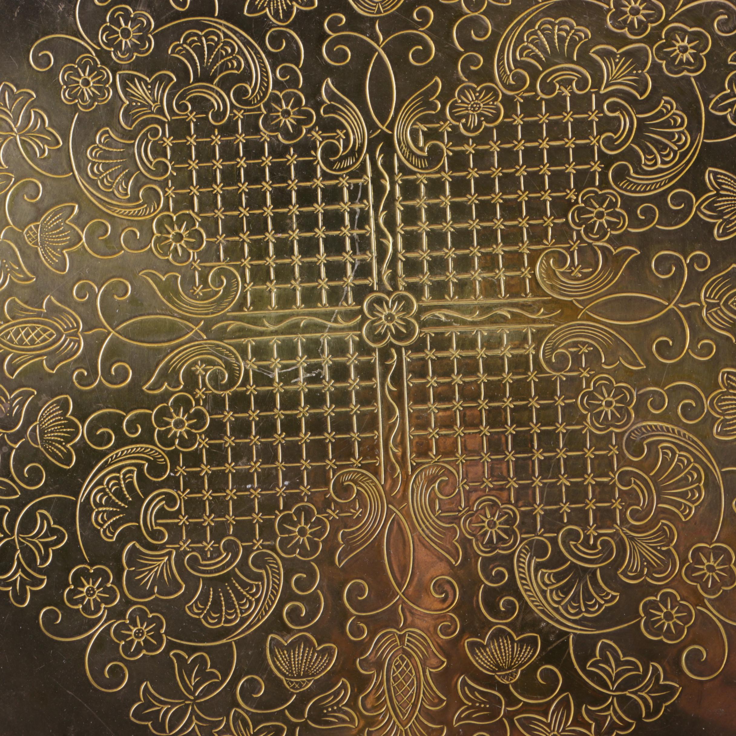 Brass Horse and Pegasus Figurines and Swedish Brass Plate