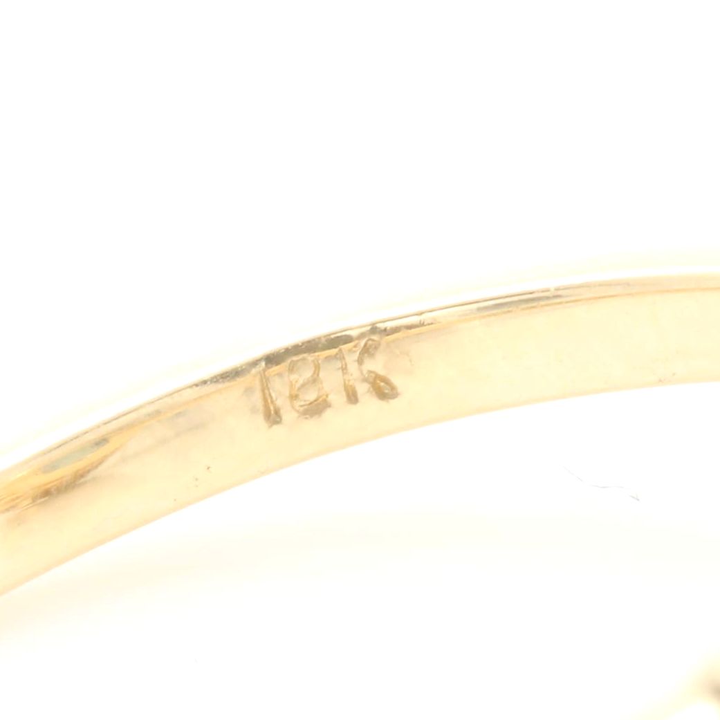 14K Yellow Gold Blue Topaz and Diamond Ring