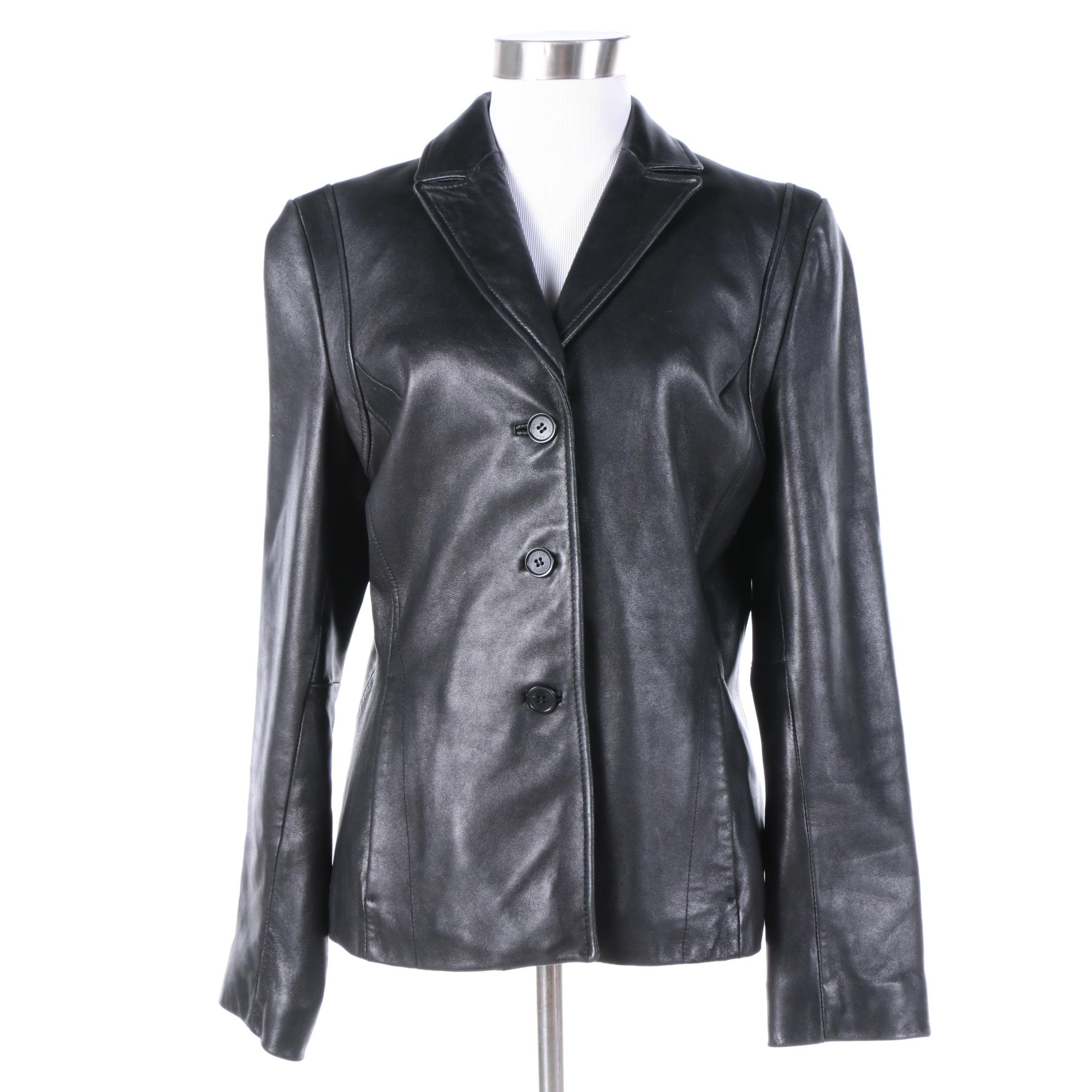 Women's Kenneth Cole Reaction Black Leather Jacket